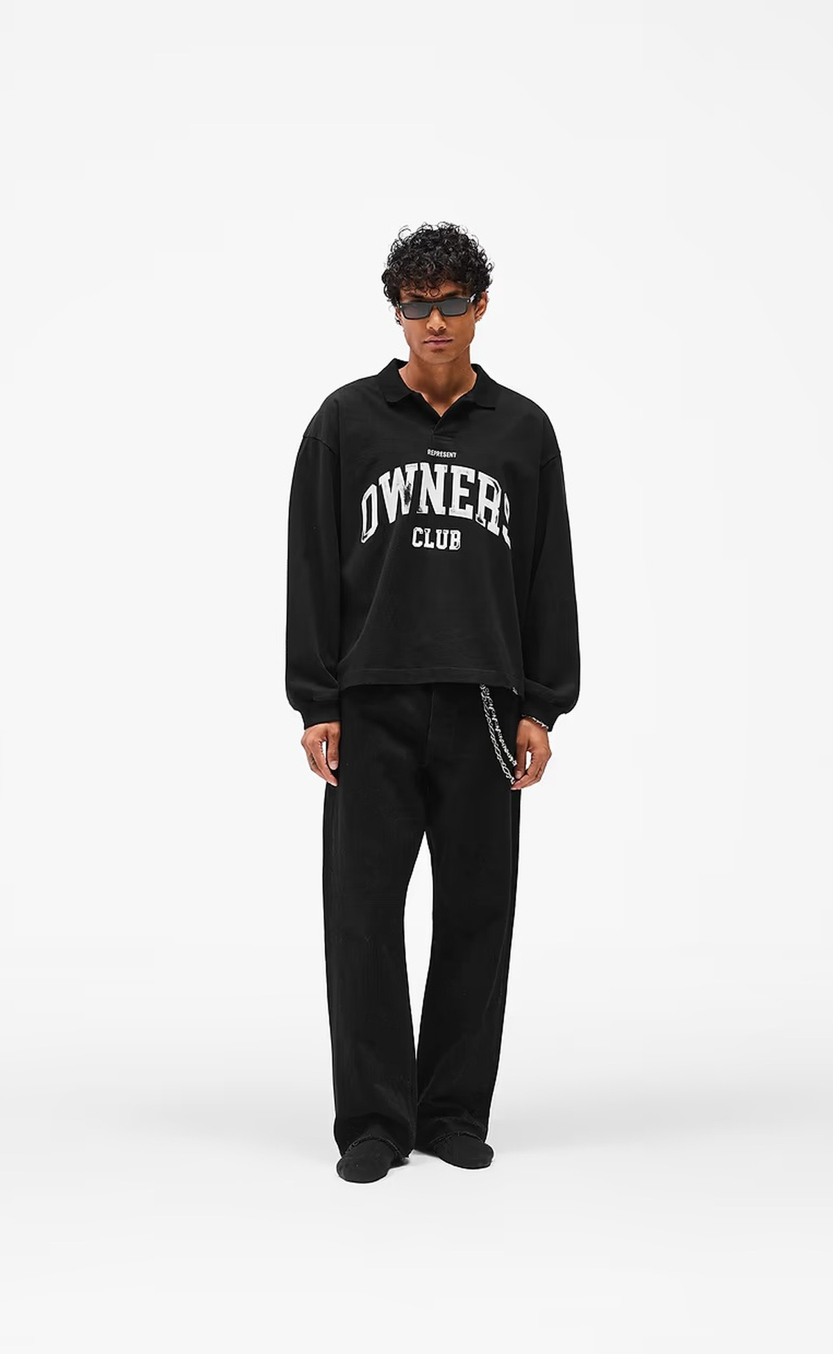 OWNERS RUGBY POLO JET BLACK LONGSLEEVE