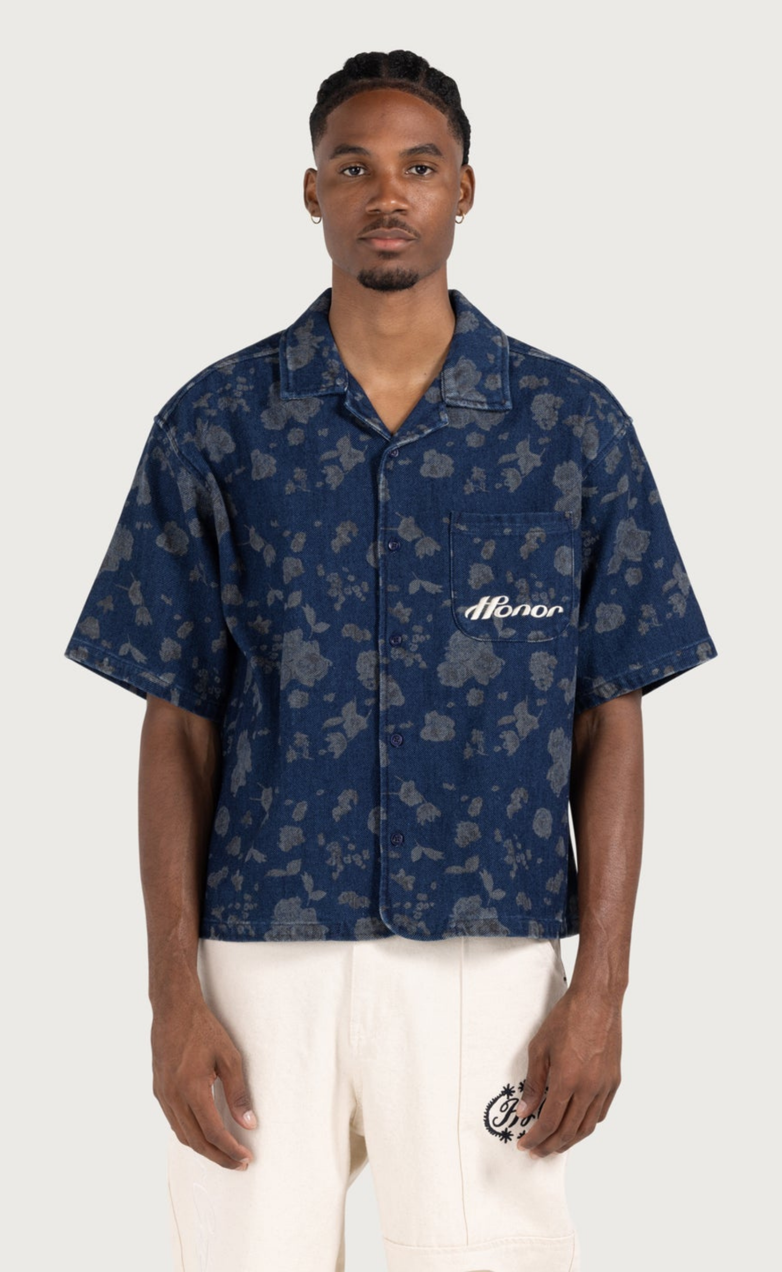 INDIGO FLORAL CAMP BLUE SHIRT
