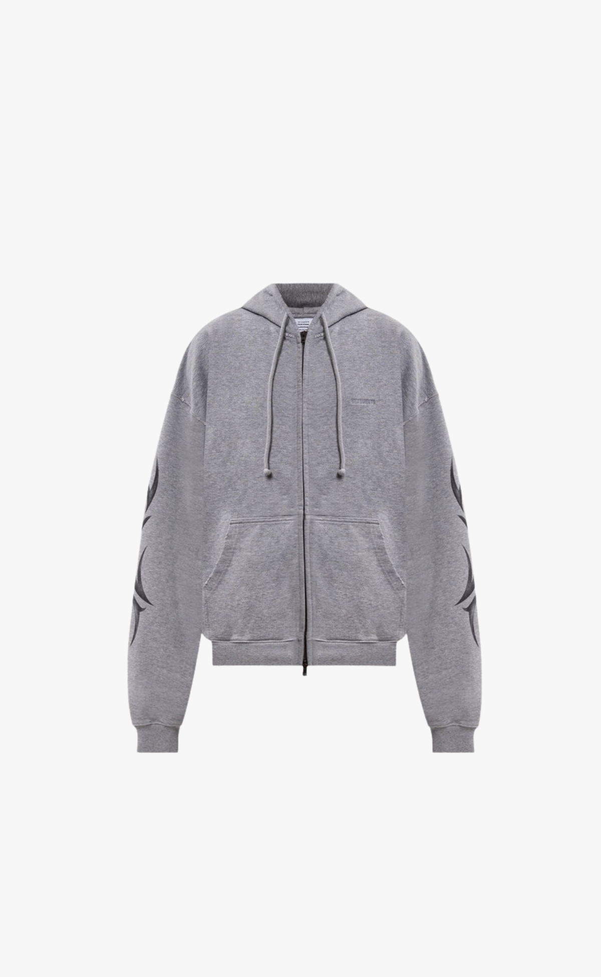 GRAFFITI TRIBAL ZIP GREY MELANGE HOODIE