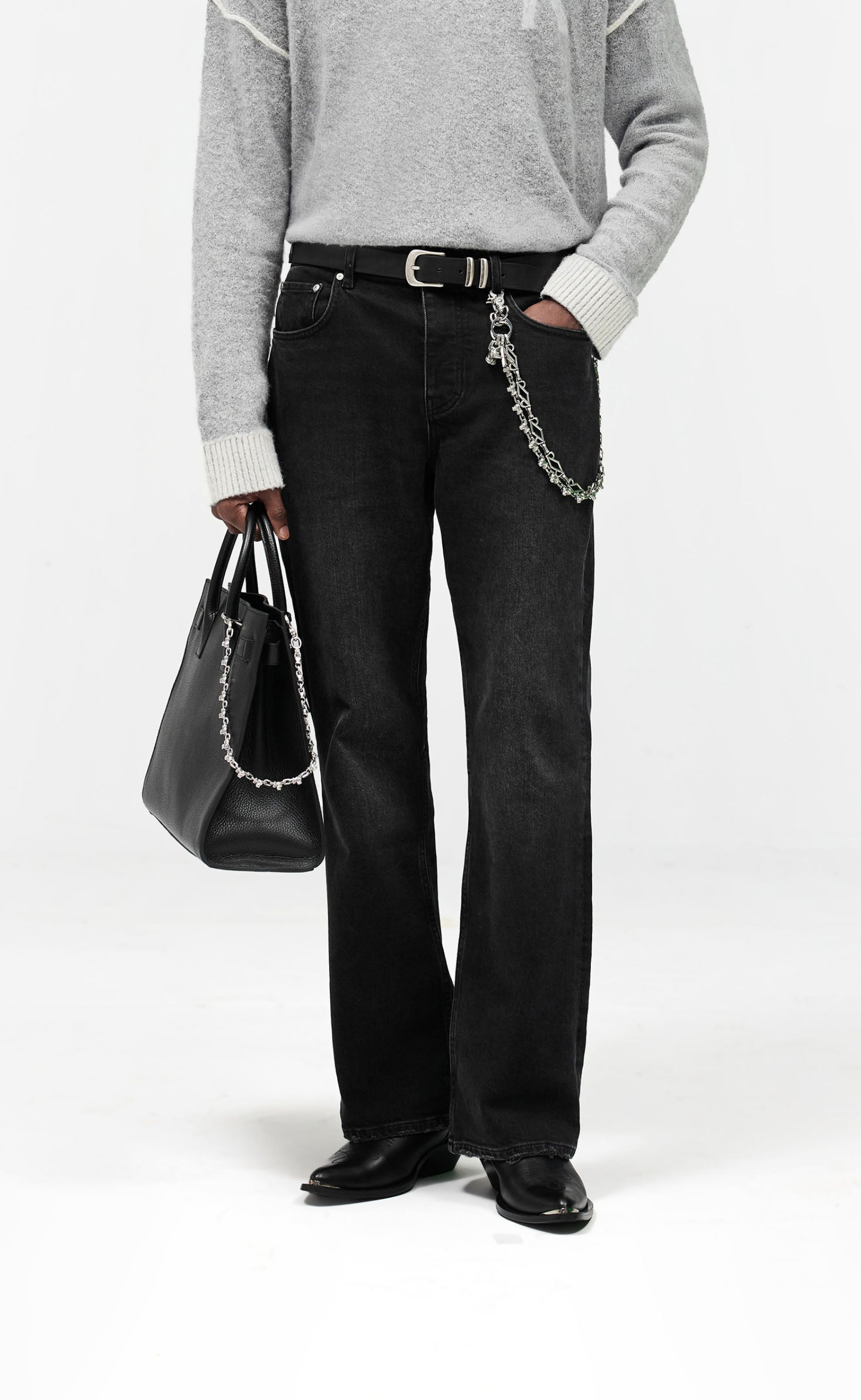 BOOT CUT ASH BLACK JEANS