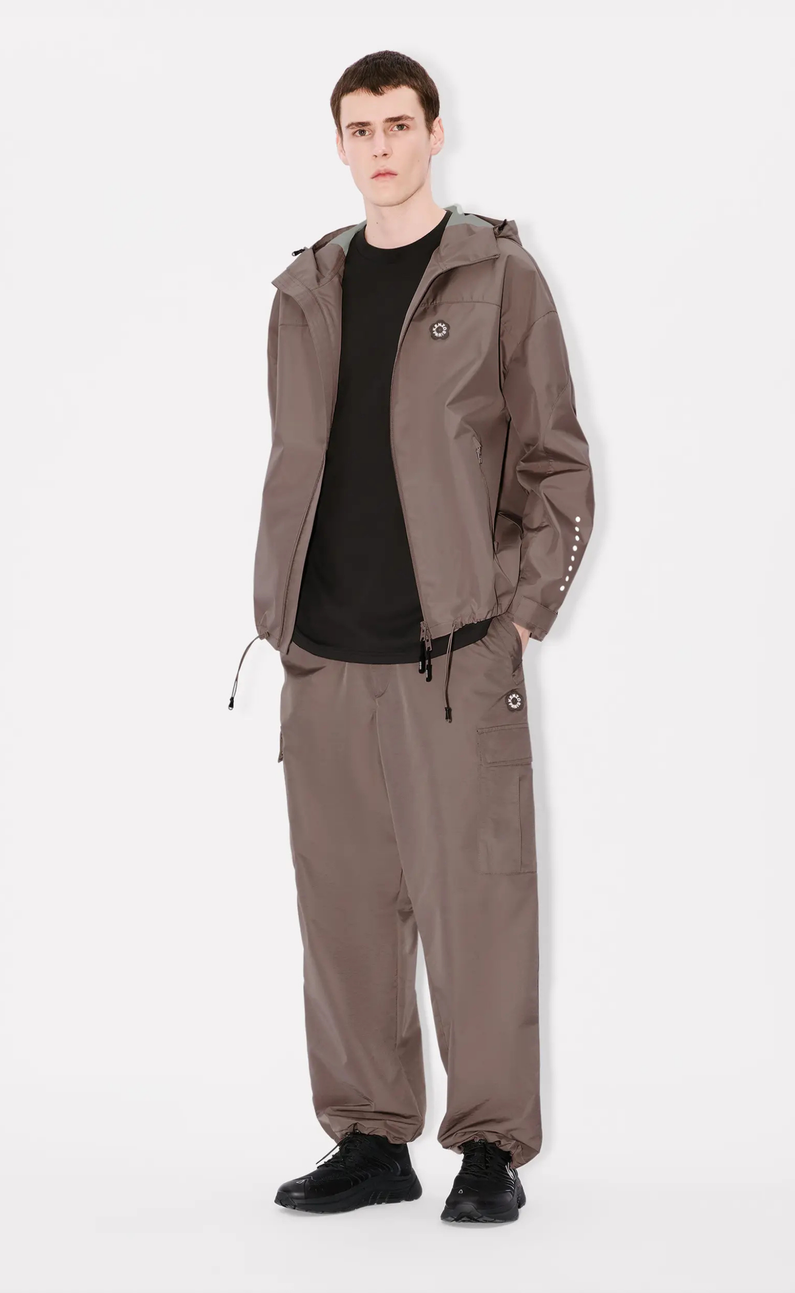 BOKE FLOWER 2.0 TECHNICAL WINDBREAKER TAUPE JACKET