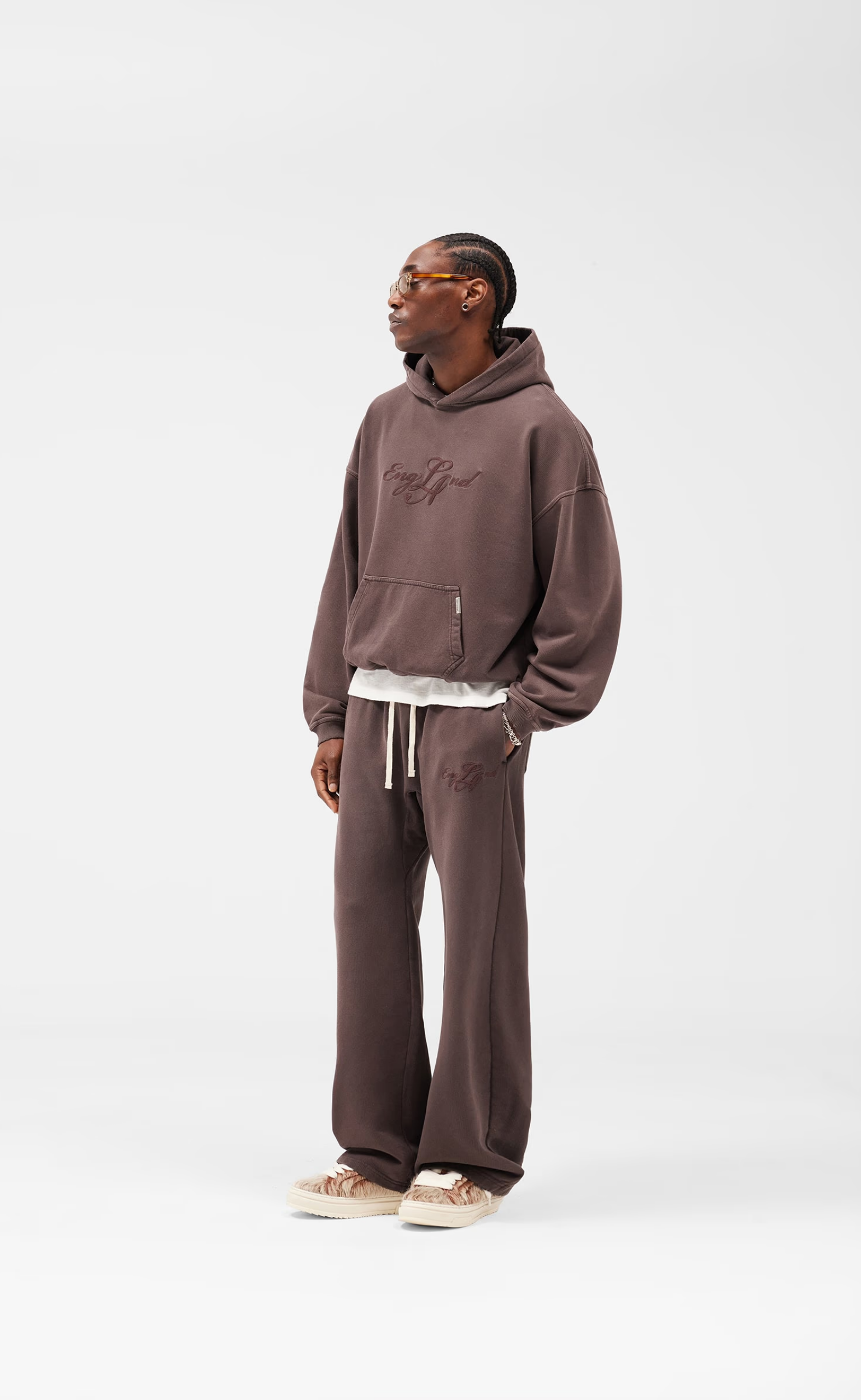 ENGLAND WASHED BROWN HOODIE