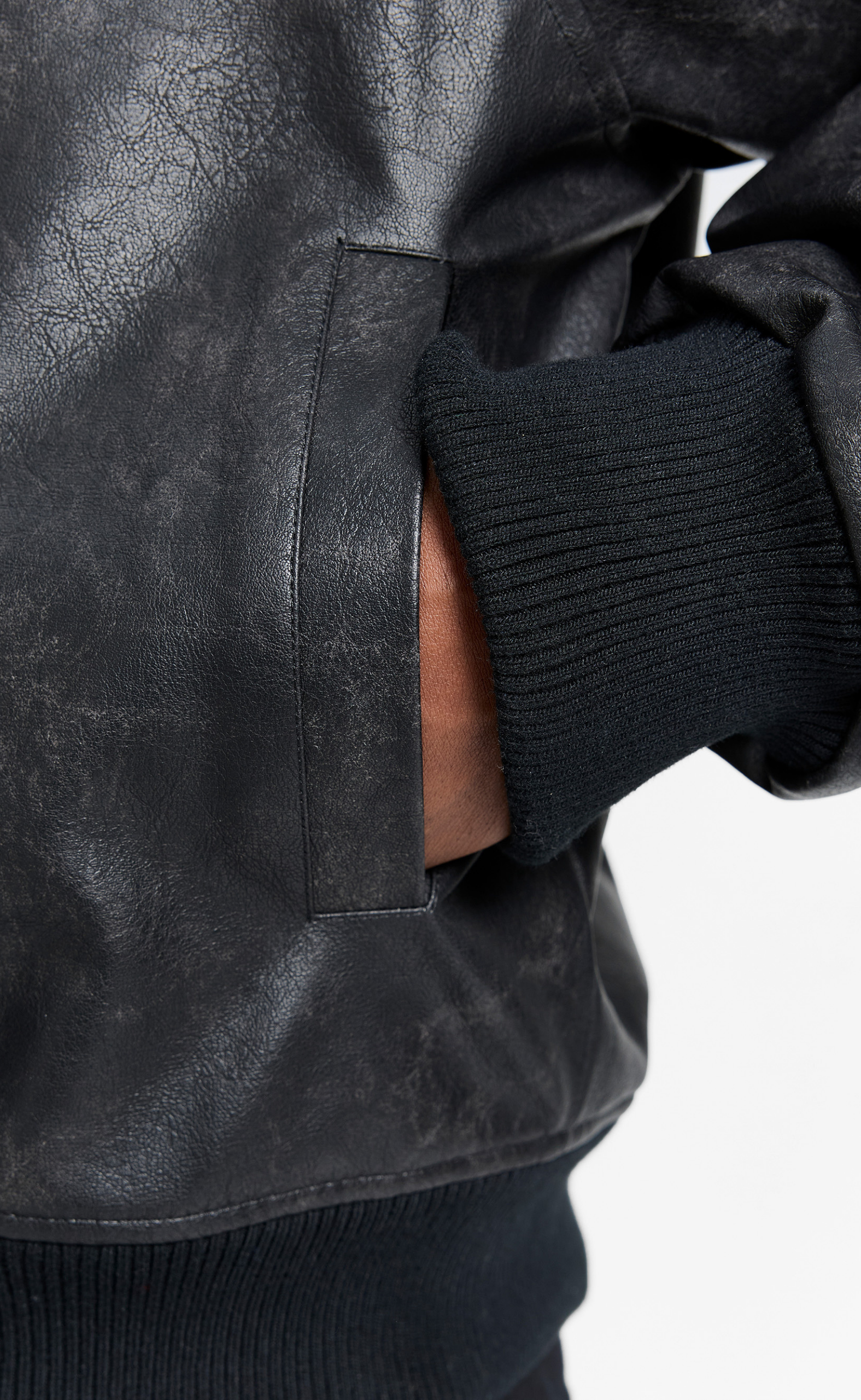 BOMBER WASHED BLACK JACKET