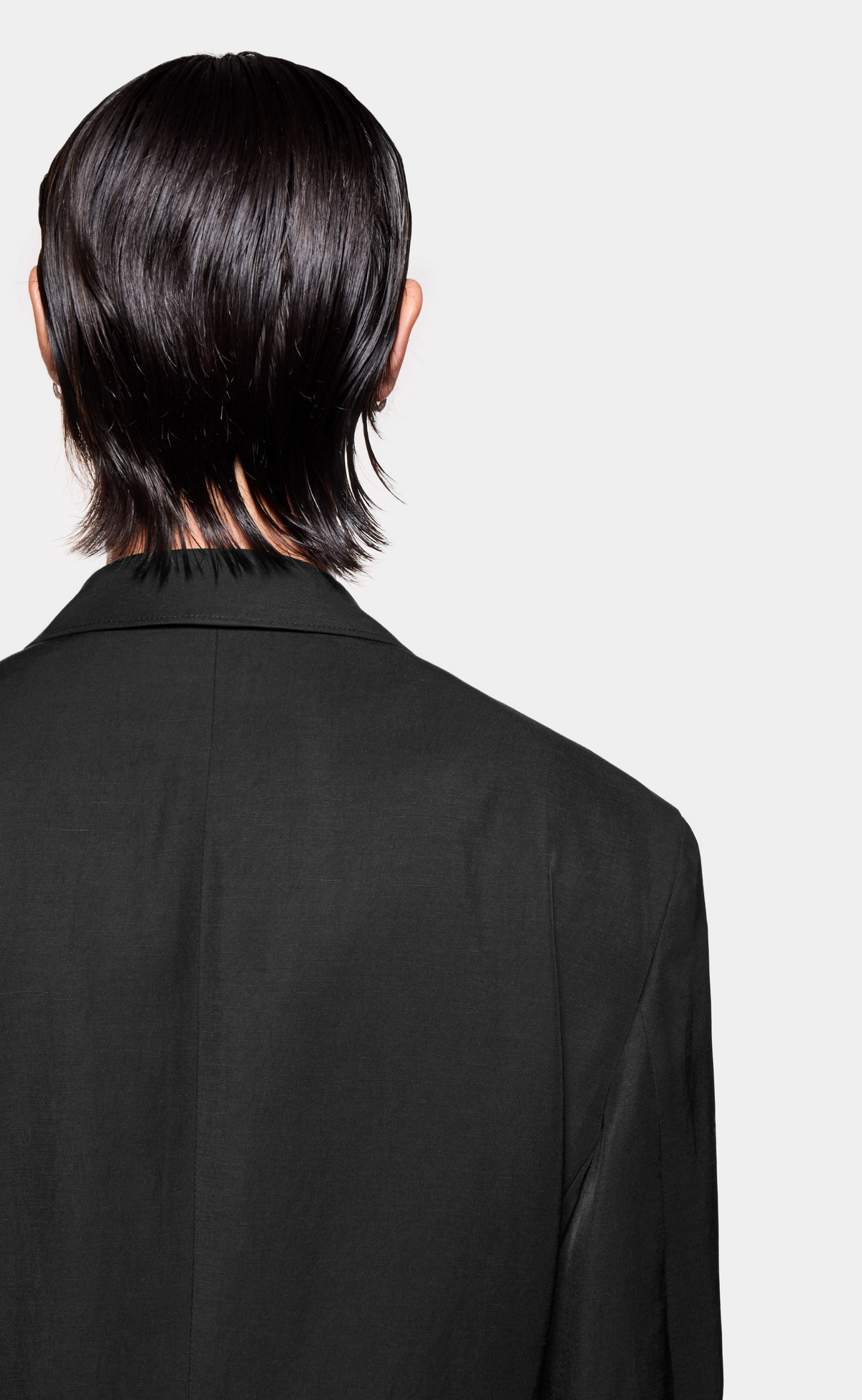 DOUBLE BREASTED SUIT BLACK JACKET
