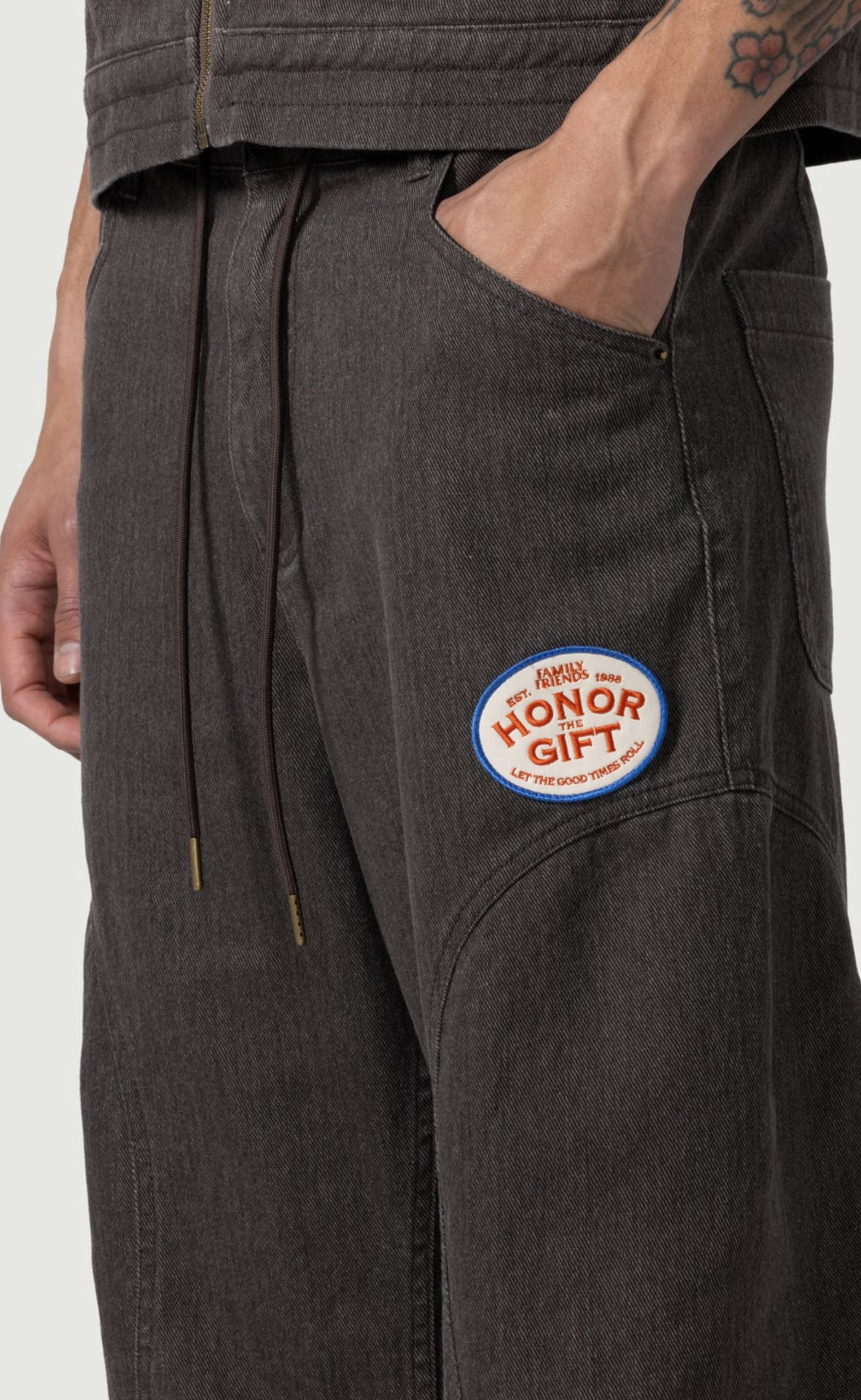 TWILL PARTY BLACK PANTS