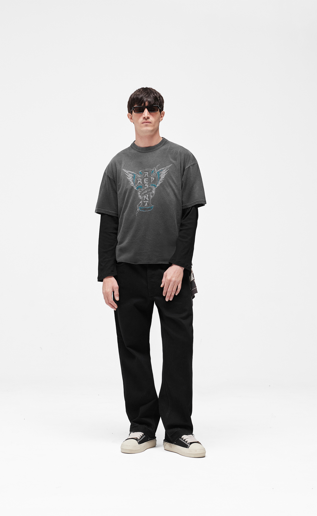 WESTSIDE STAINED BLACK T-SHIRT