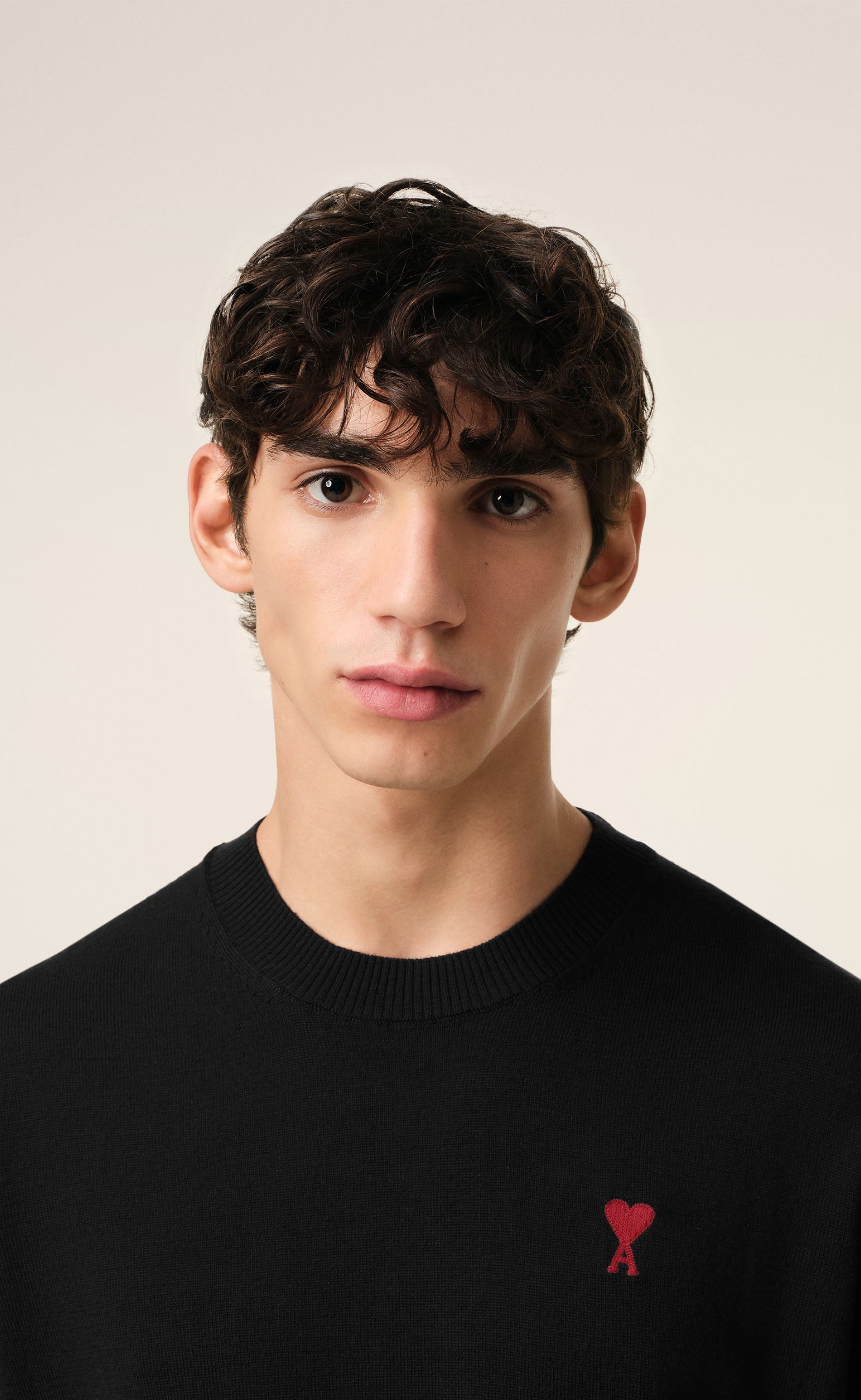 CONTRASTED AMI DE COEUR BLACK SWEATER
