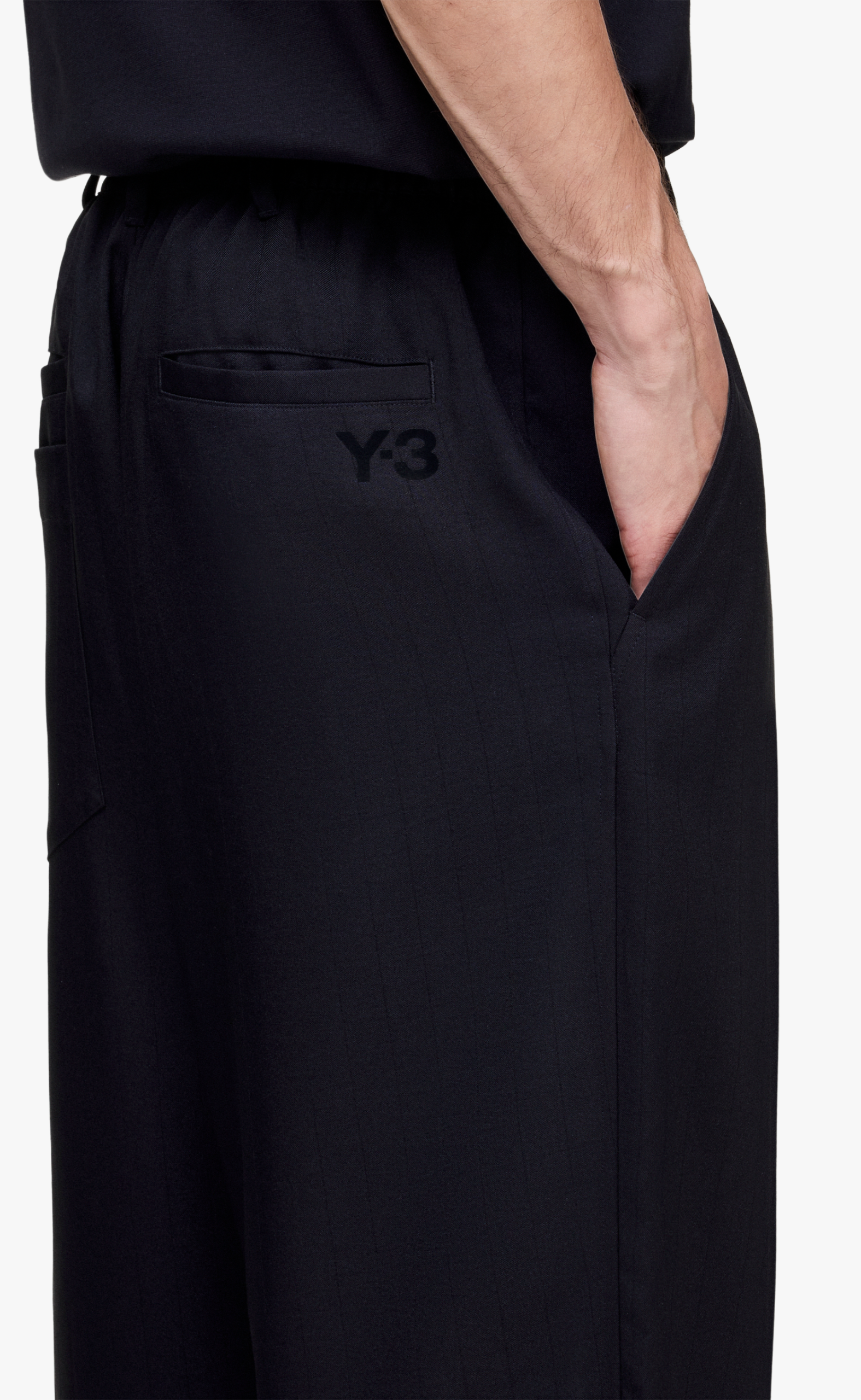 Y-3 SPORT UNIFORM PINSTRIPE TRACK BLACK PANTS