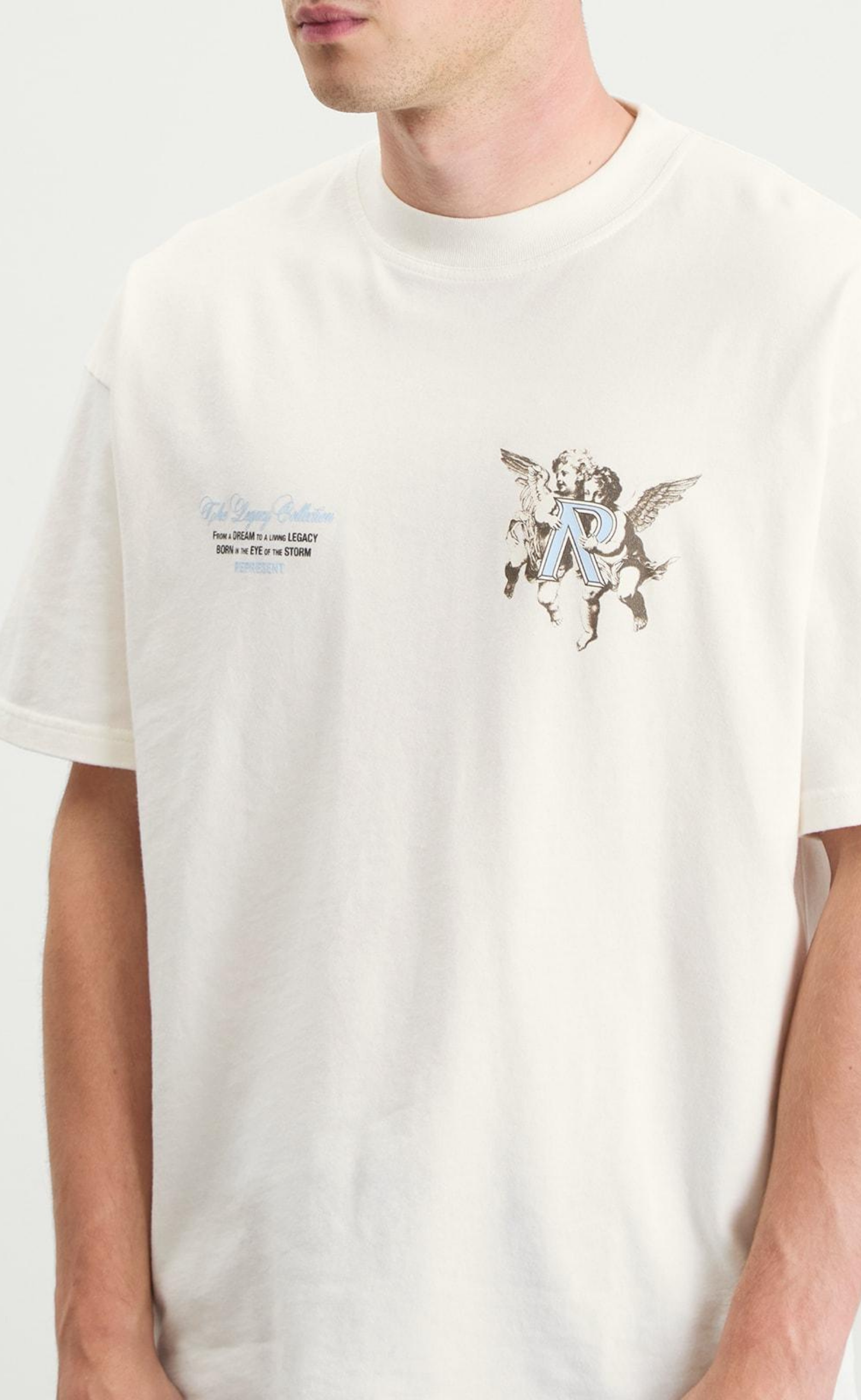 REPRESENT LEGACY CHERUBS FLAT WHITE T-SHIRT