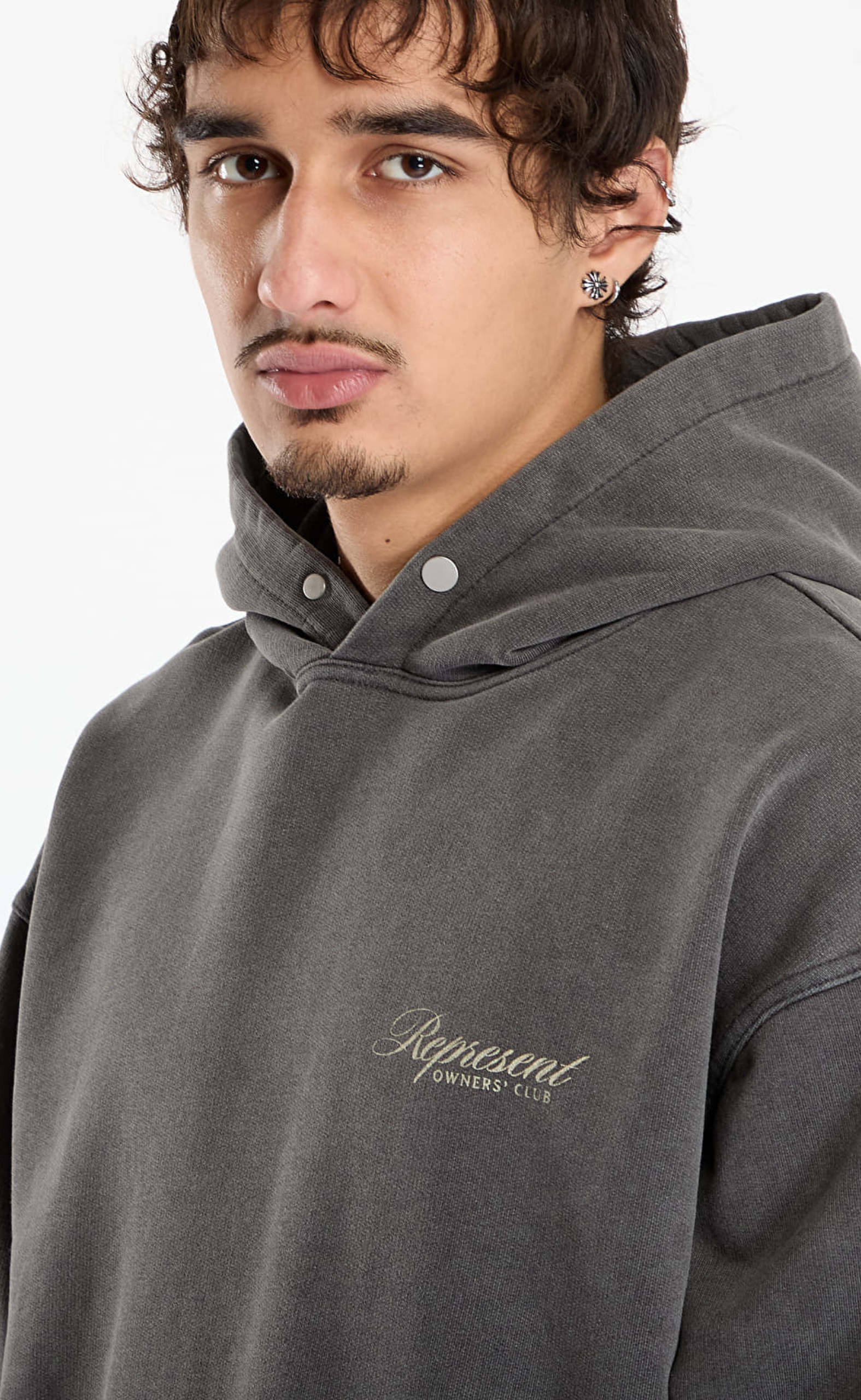 REPRESENT OWNERS CLUB SCRIPT VINTAGE GREY HOODIE