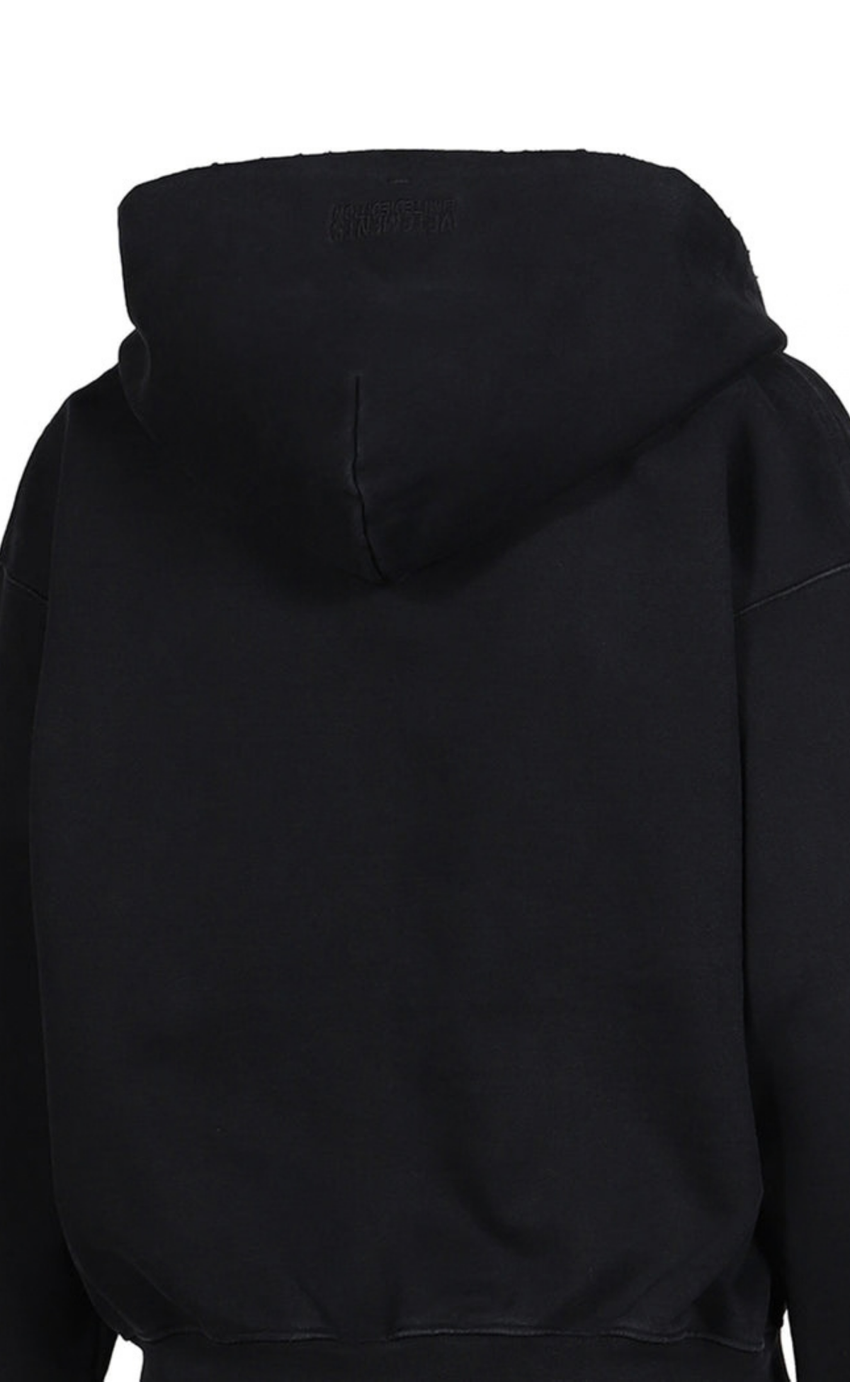 CLASSIC LOGO FITTED ZIP WASHED BLACK HOODIE