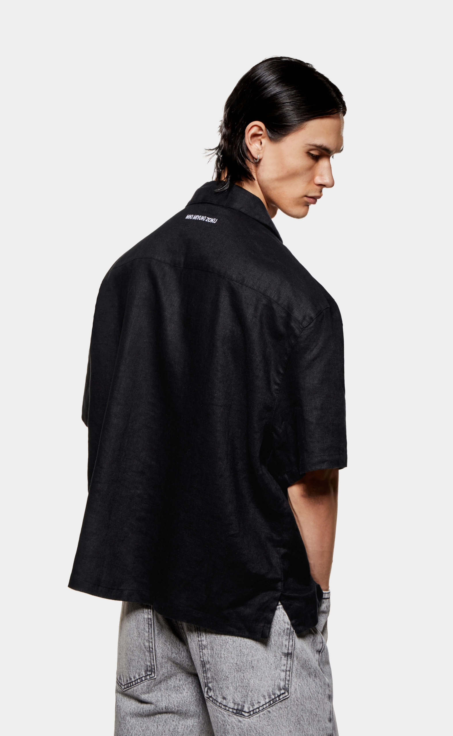 LINEN VACATION BLACK SHIRT