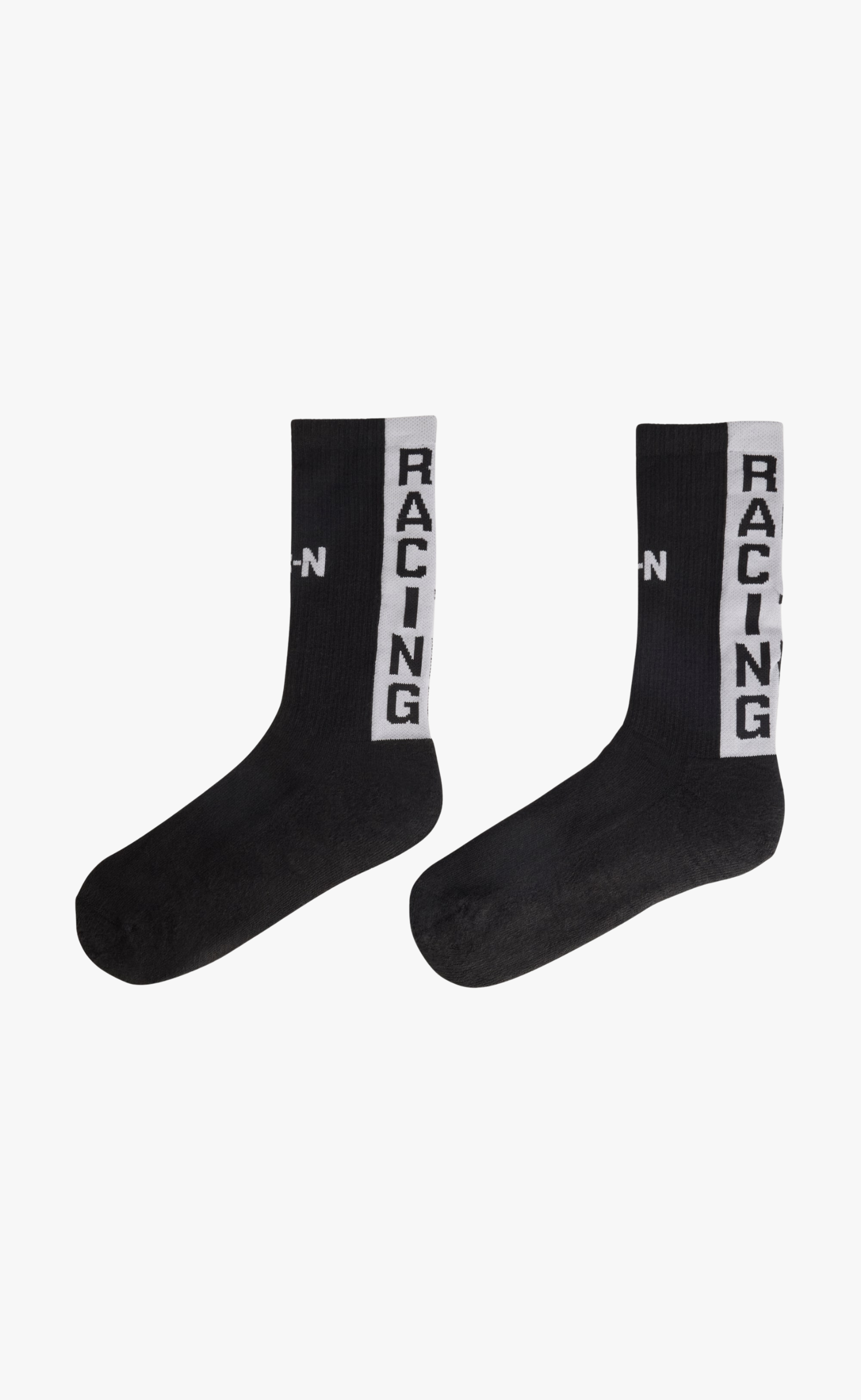 NBHD RIBBED CREW BLACK SOCKS