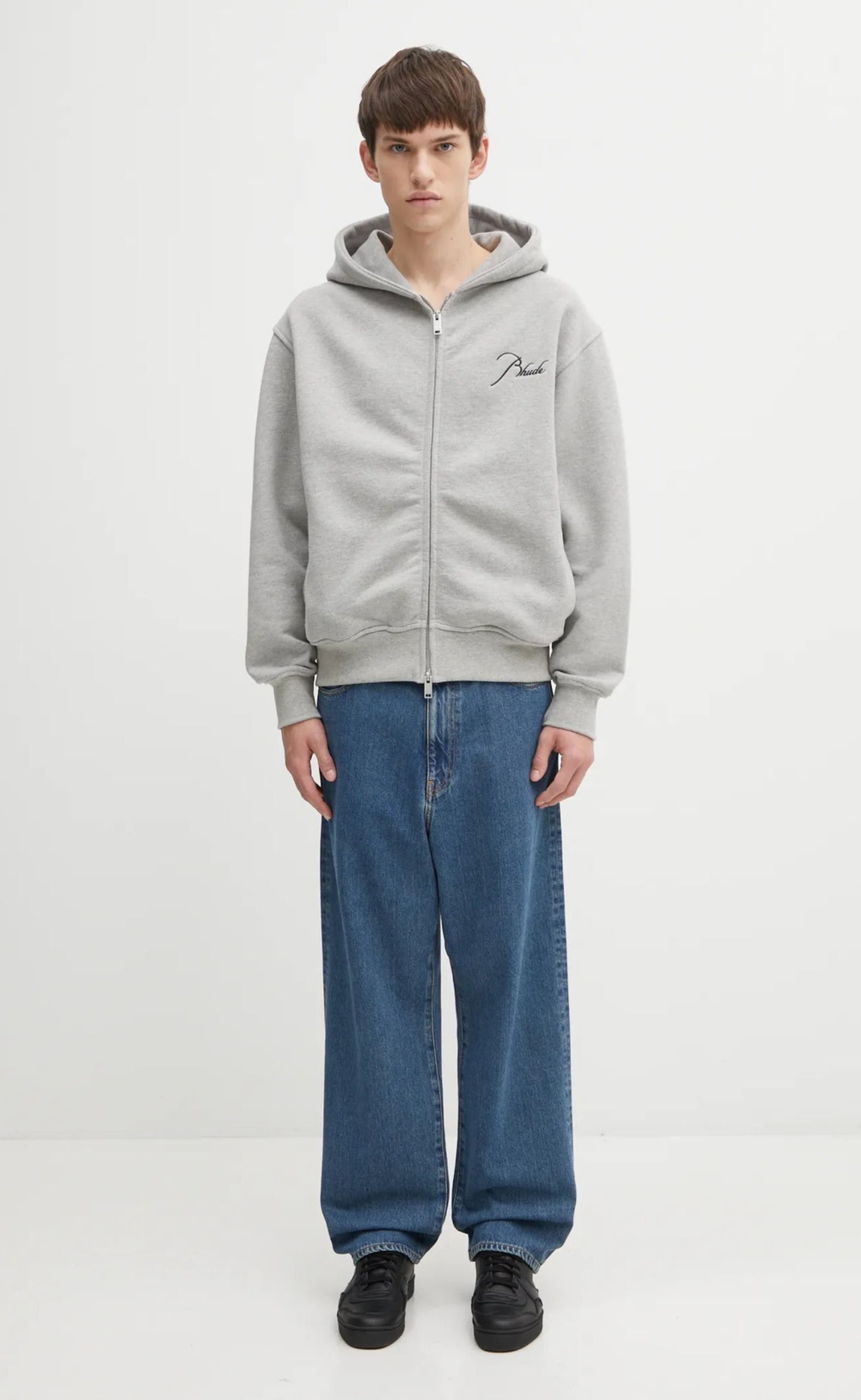 CLASSIQUE ZIP UP HEATHER GREY HOODIE