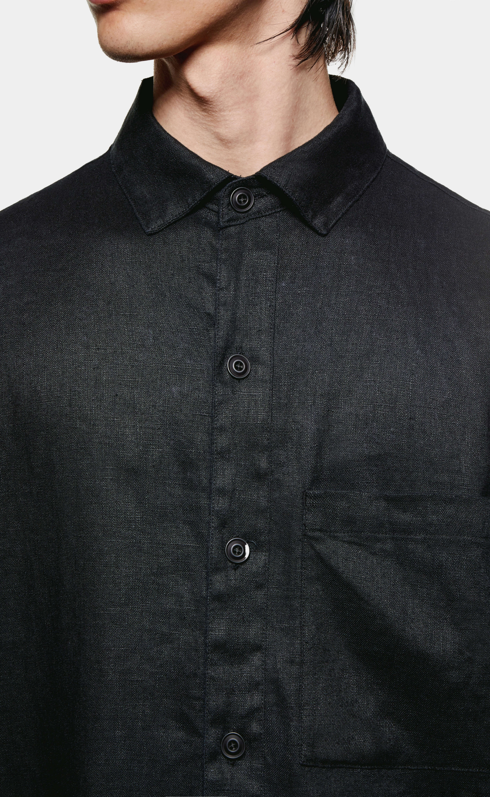 LINEN BOX DRESS BLACK SHIRT