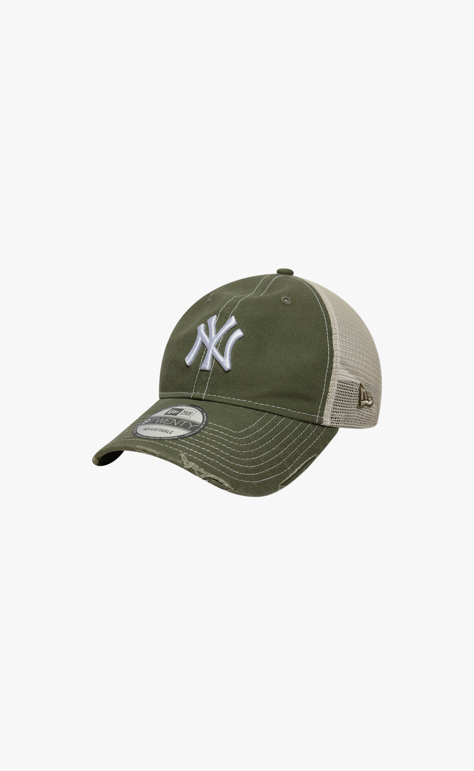 NEW YORK YANKEES COTTON CANV 9TWENTY TRUCKER GREEN WHITE HAT