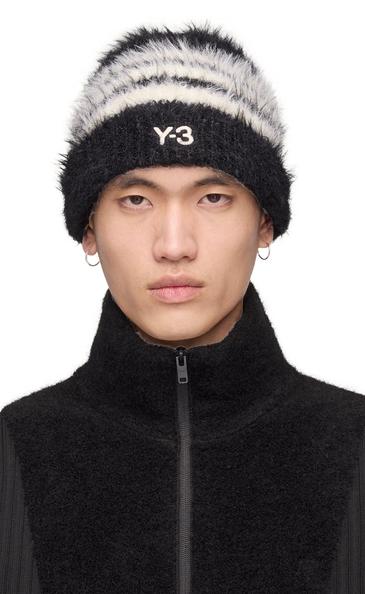 STRIPES BLACK BEANIE