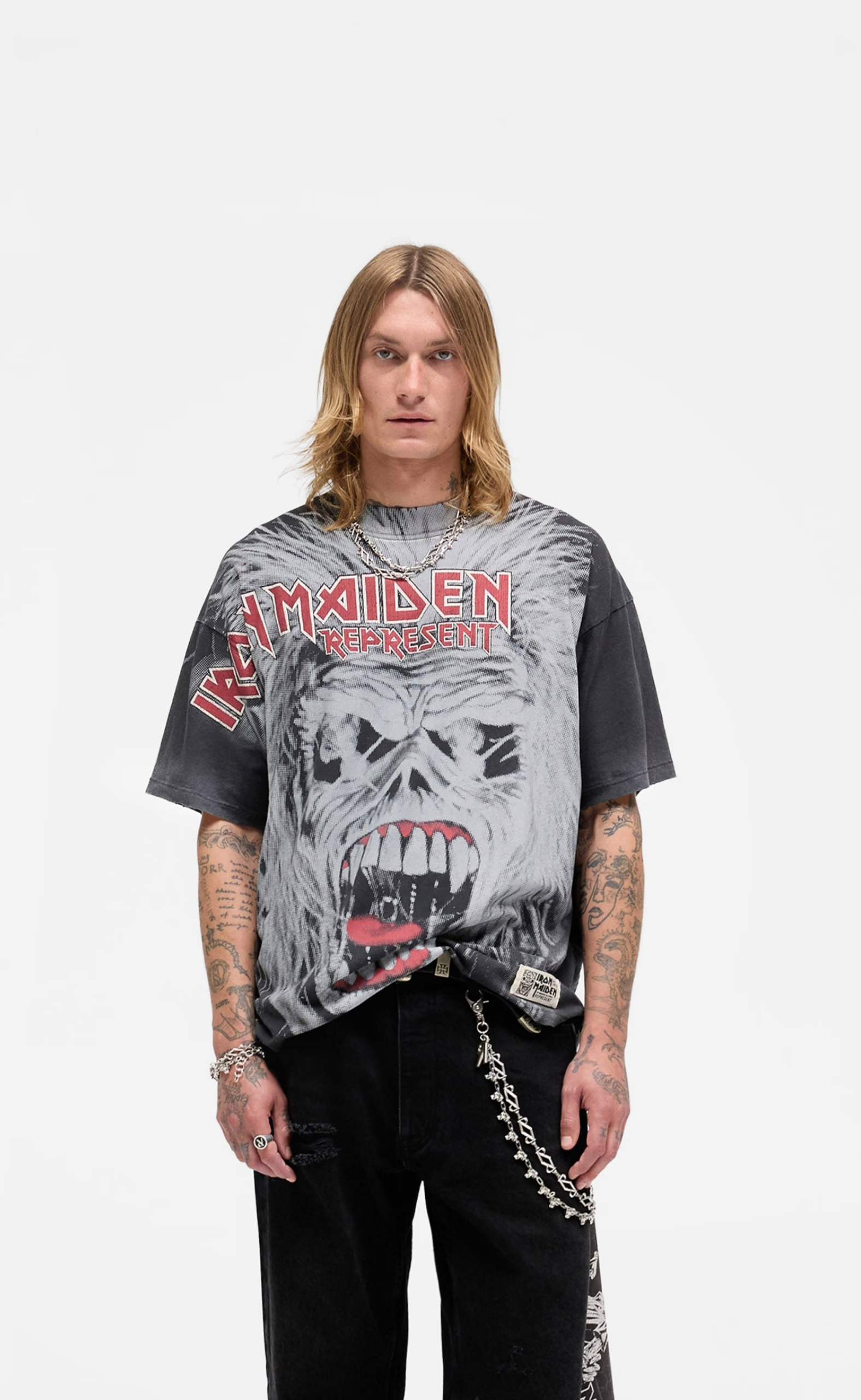 IRON MAIDEN X BRITISH METAL STAINDE BLACK T-SHIRT