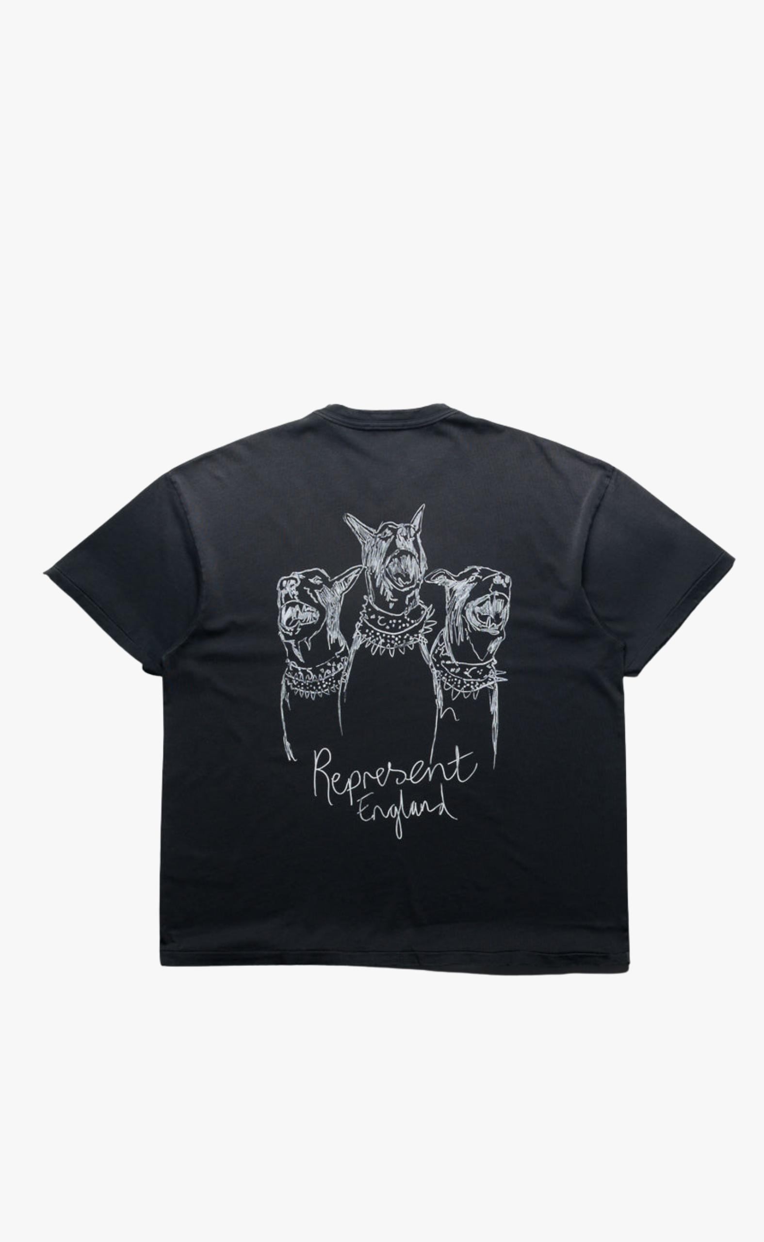 HAND DRAWN THOROUGHBRED DOGS AGED BLACK T-SHIRT
