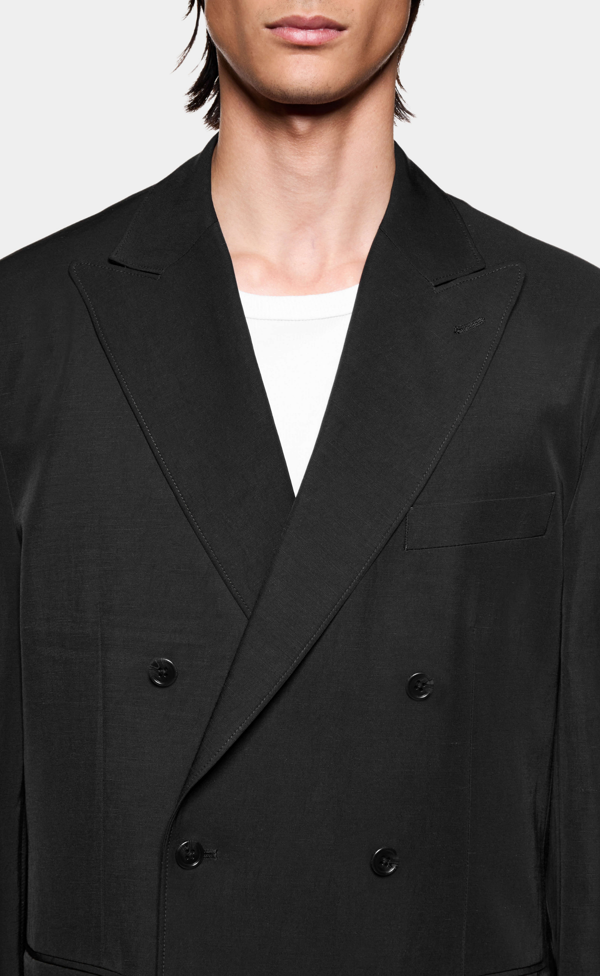 DOUBLE BREASTED SUIT BLACK JACKET