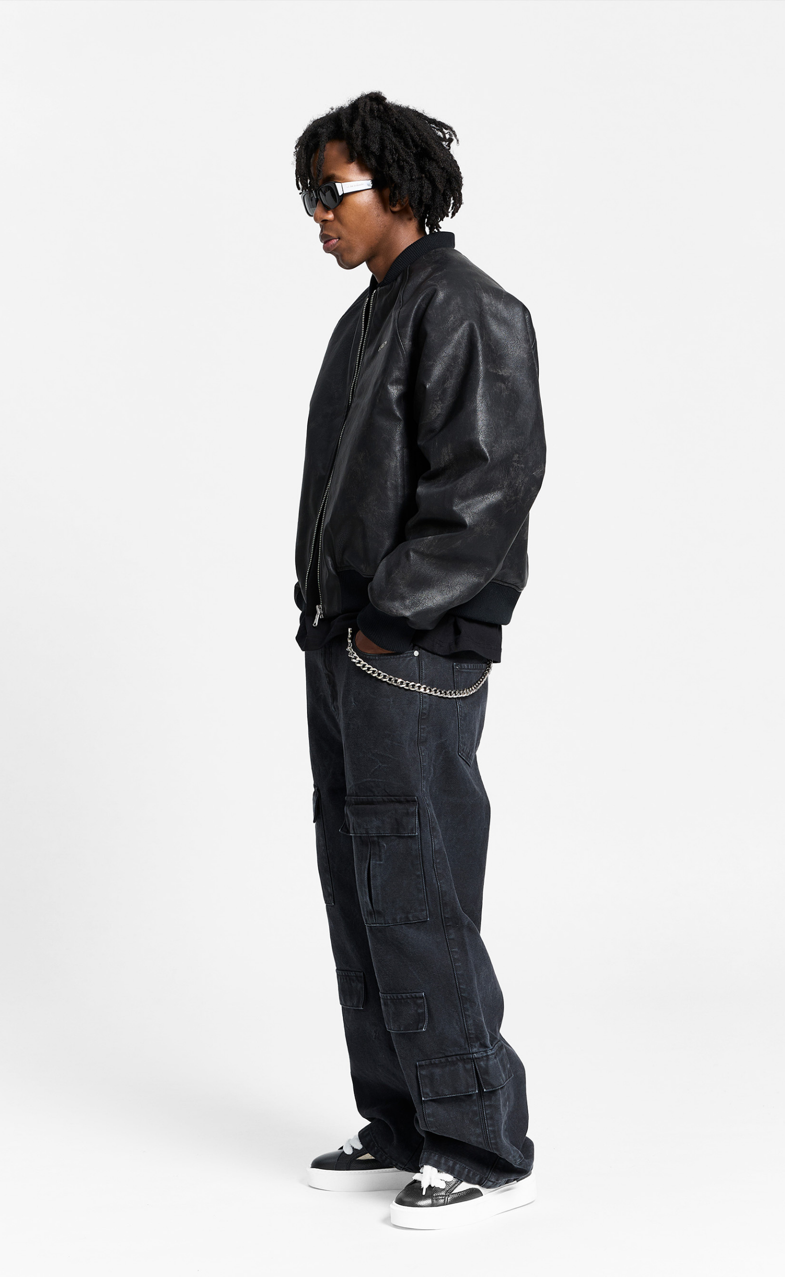 BOMBER WASHED BLACK JACKET