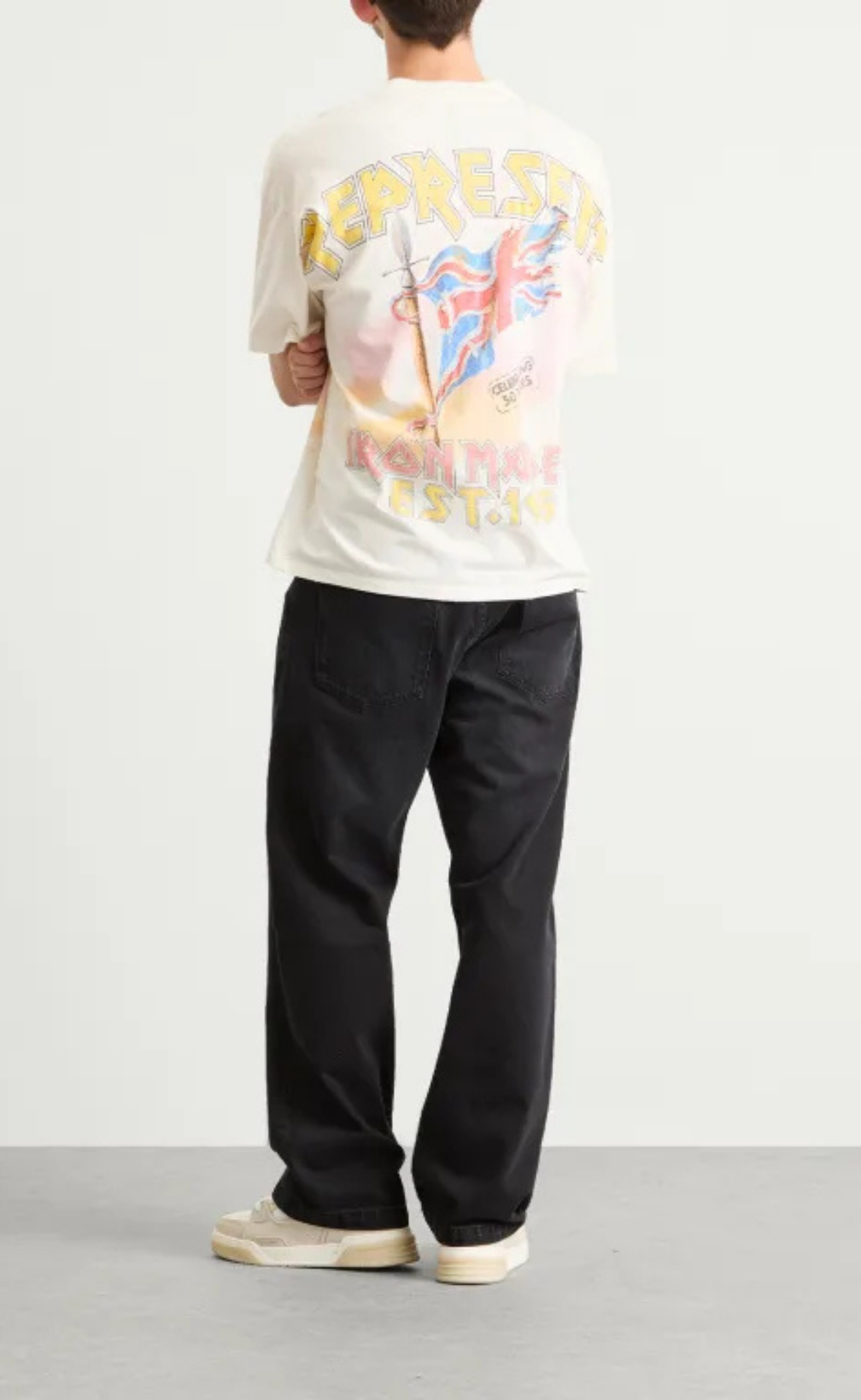 IRON MAIDEN STEED FLAT WHITE T-SHIRT