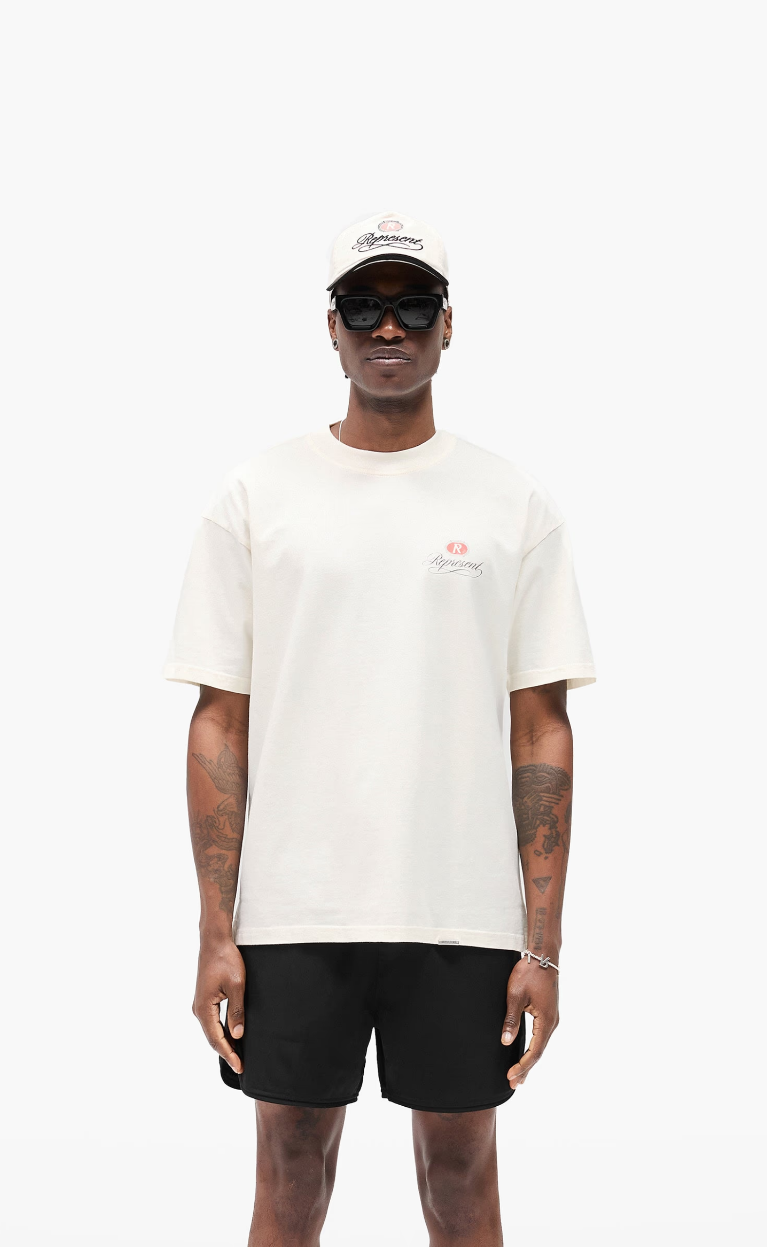 GRAND VINTAGE HAND DRAWN AGED WHITE T-SHIRT