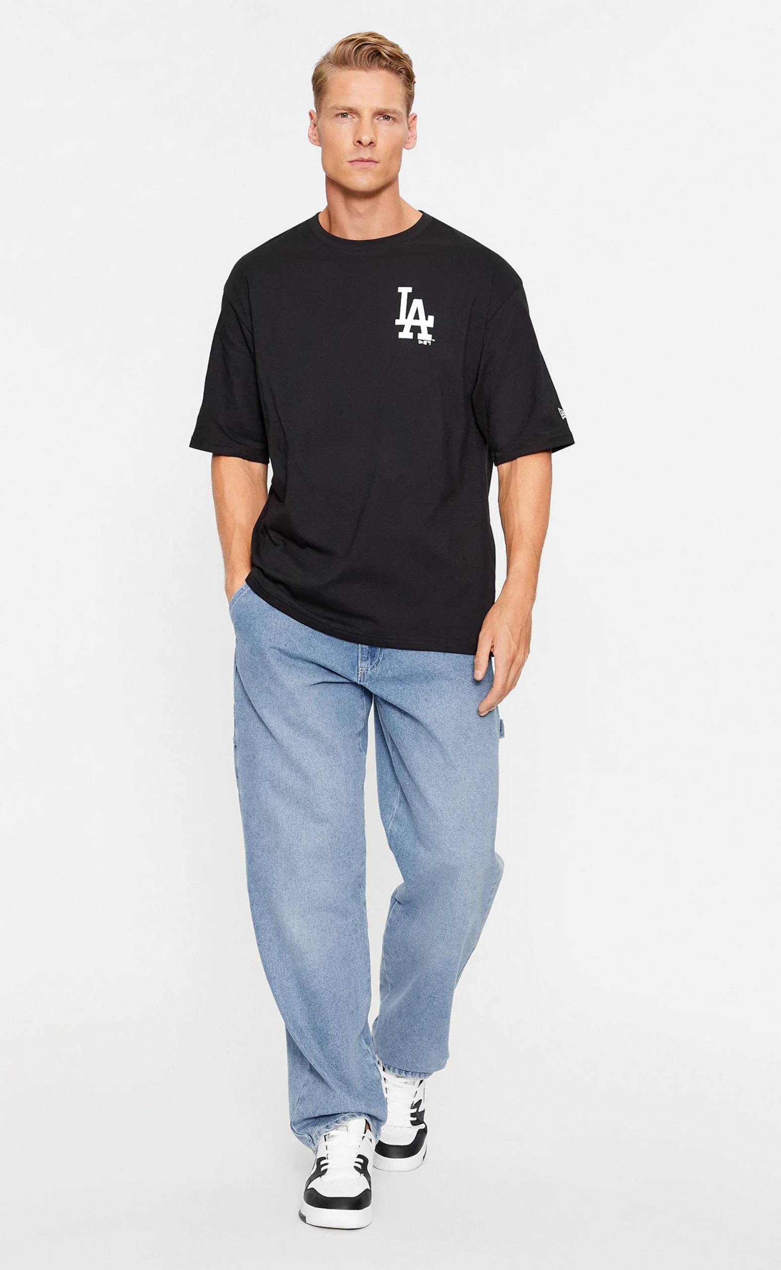 LA DODGERS MLB ESSENTIALS LC OS BLACK T-SHIRT