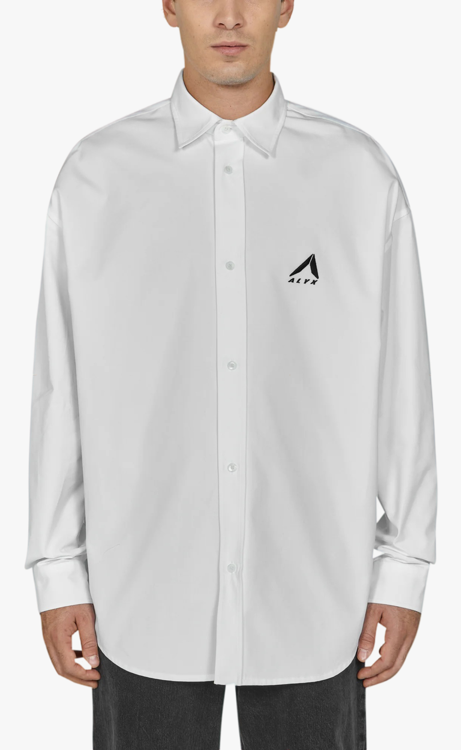 OVERSIZED LOGO POPLIN WHITE SHIRT