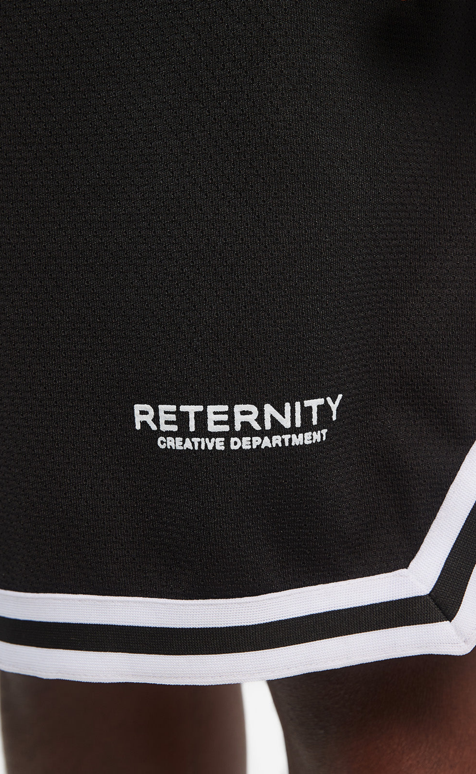 CREATIVE DEPT MESH BLACK SHORTS