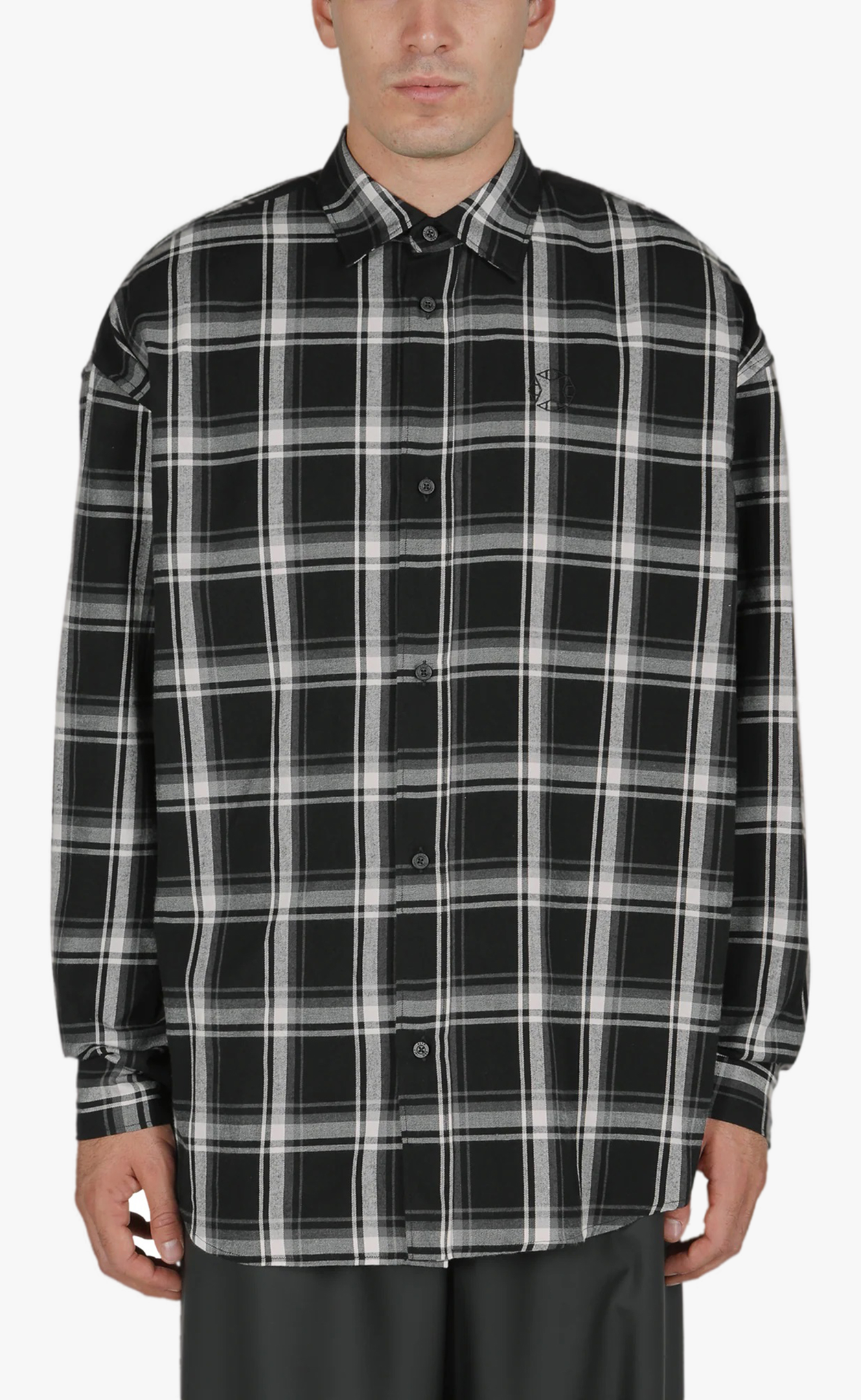 MONOGRAM PLAID BLACK WHITE SHIRT