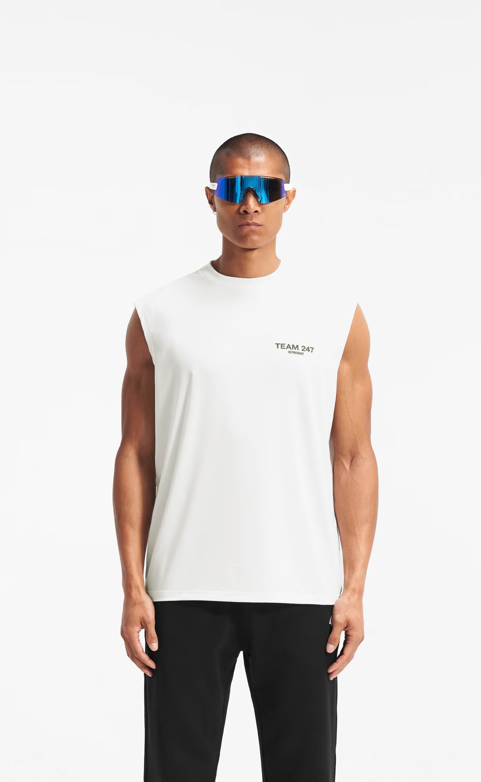 TEAM 247 OVERSIZED FLAT WHITE TANK TOP