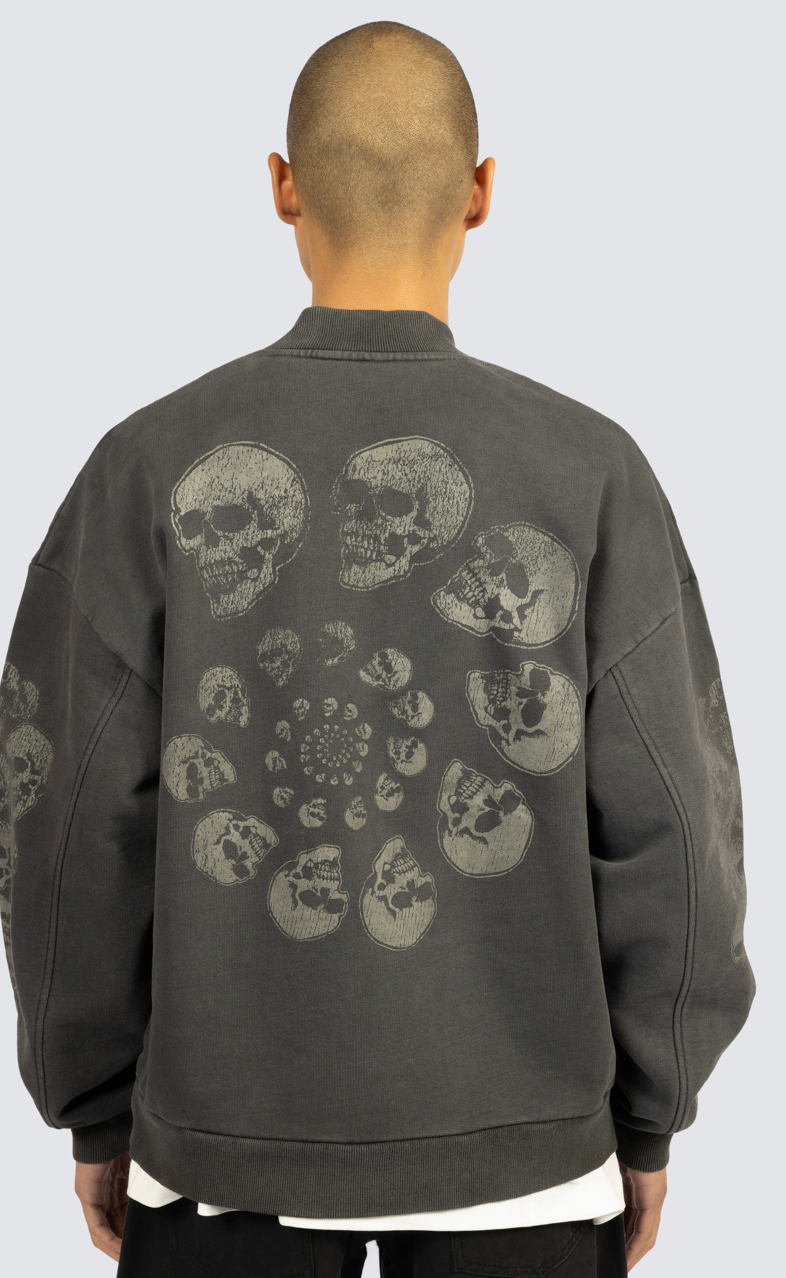 SKULL SPIRAL BLACK QUARTER ZIP