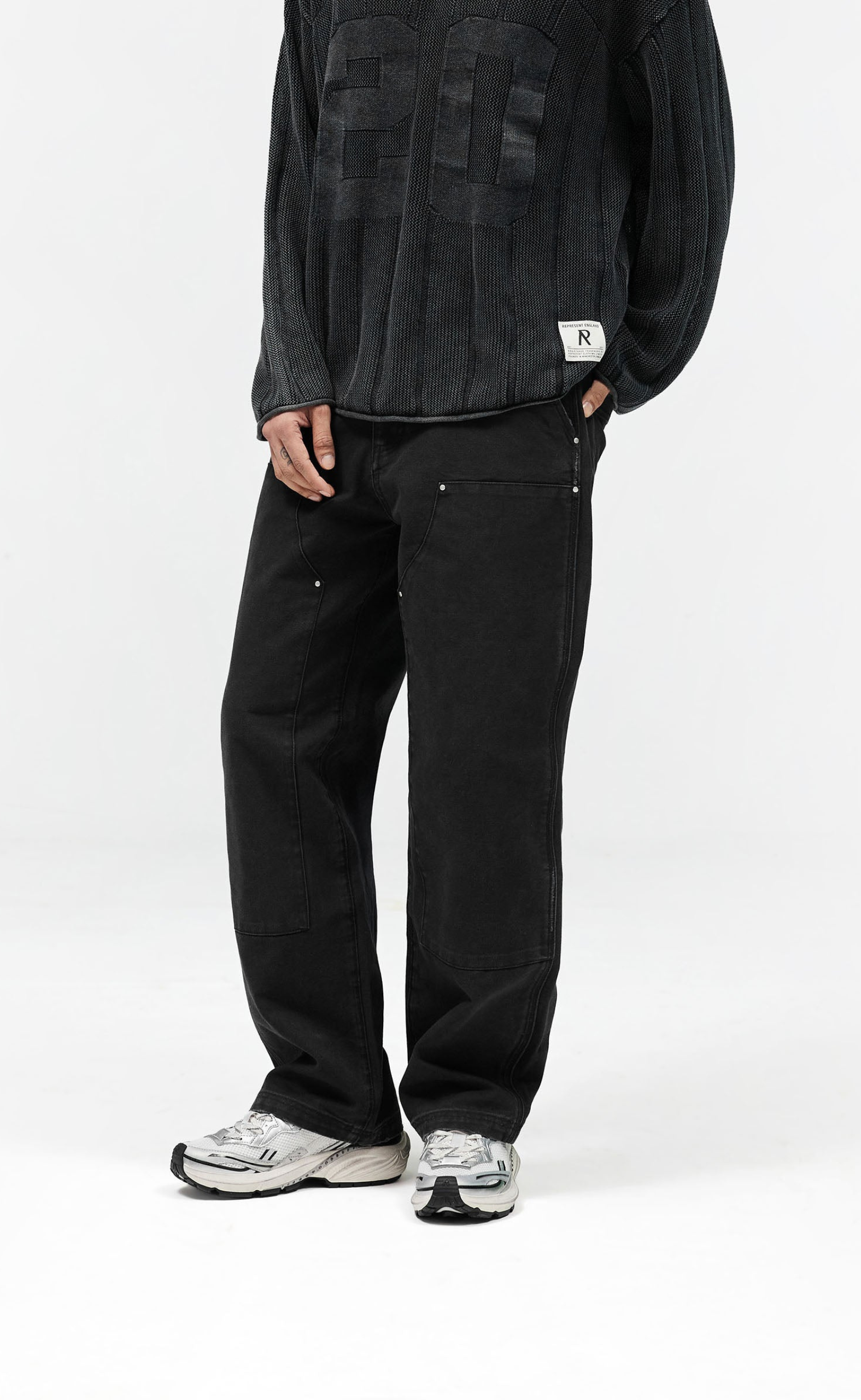 WORKER WASHED BLACK PANTS