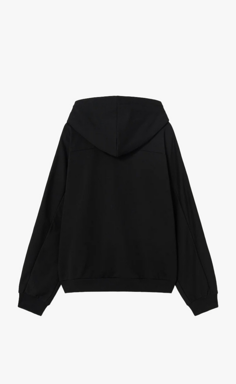 ZIP-UP BLACK HOODIE