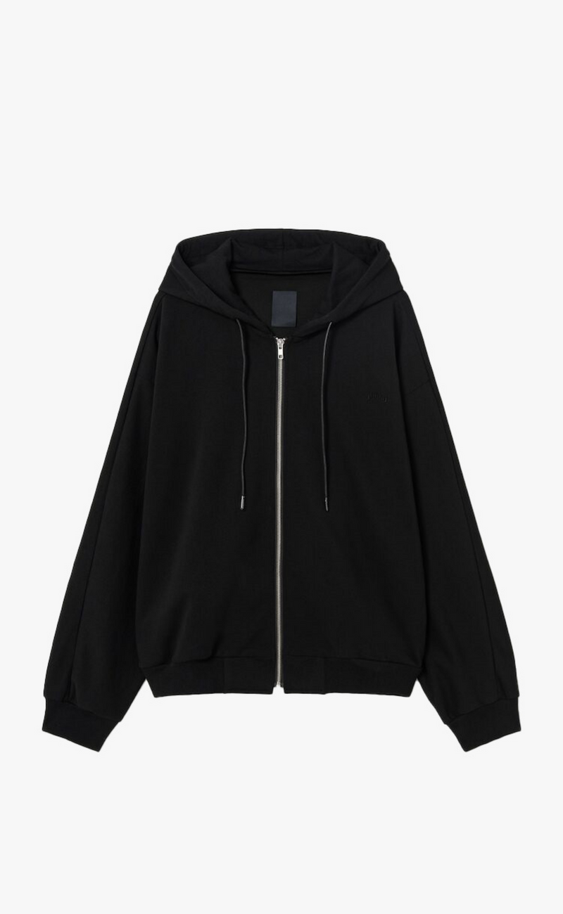 ZIP-UP BLACK HOODIE