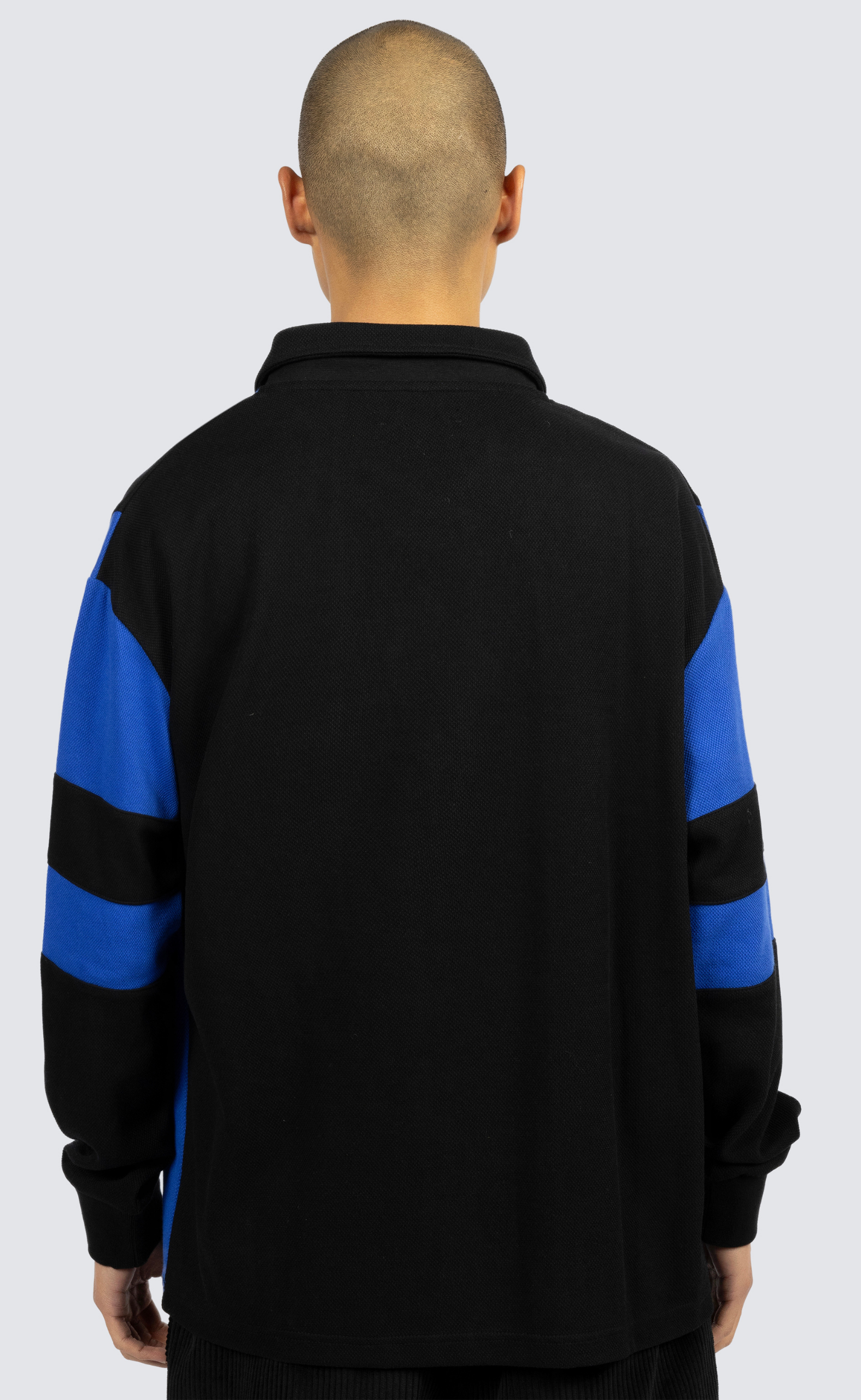 TRESPASS RUGBY BLACK POLO LONGSLEEVE