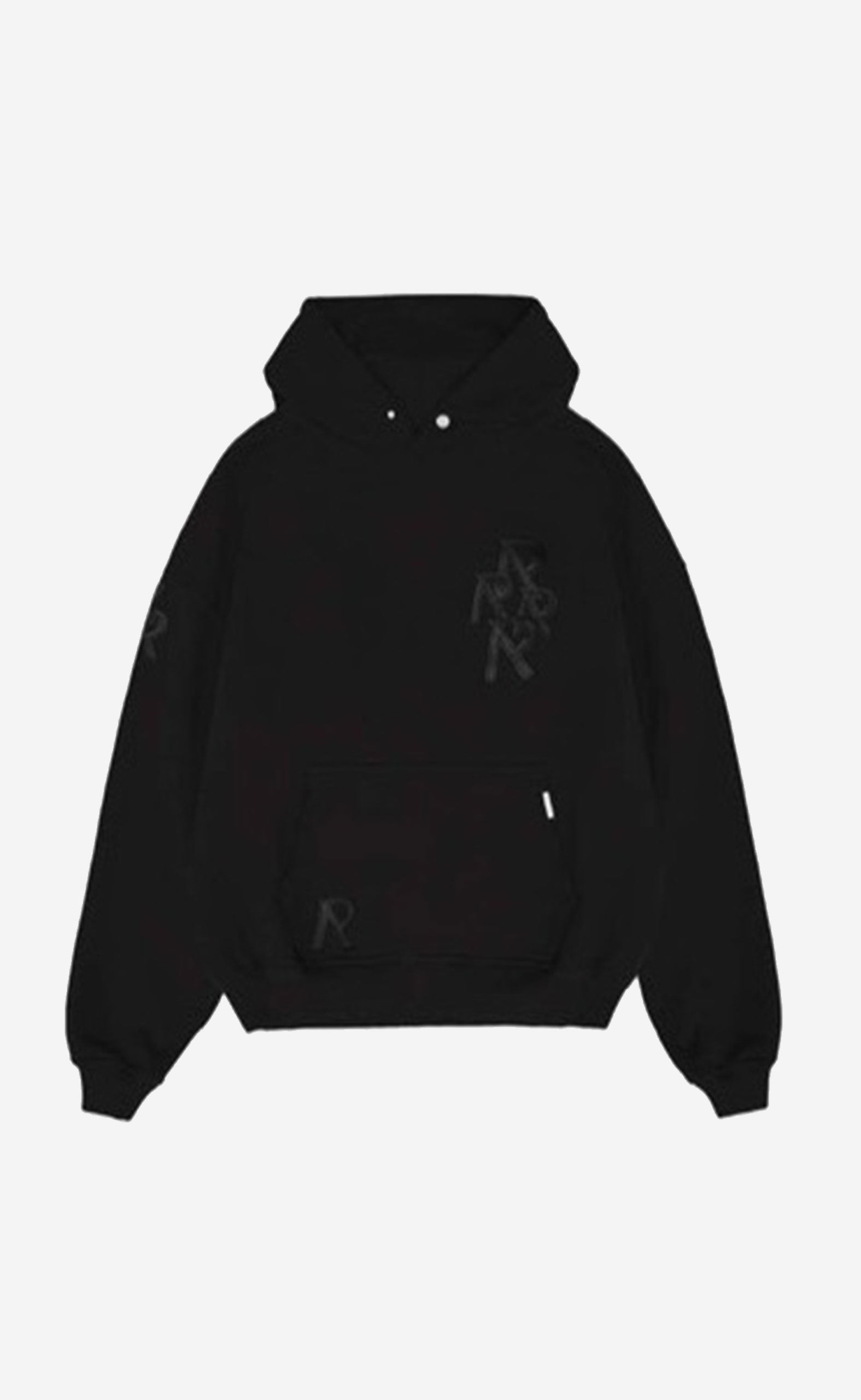 OFF BLACK APPLIQUE INITIAL HOODIE