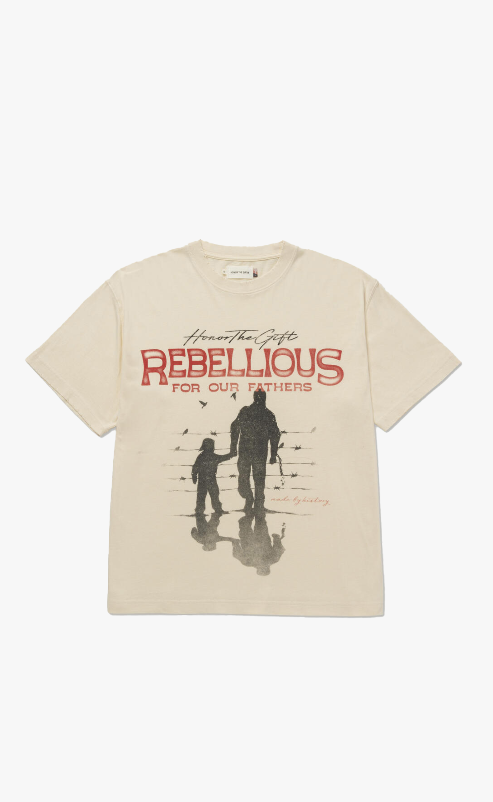 REBELLIOUS FOR OUR FATHERS BONE T-SHIRT