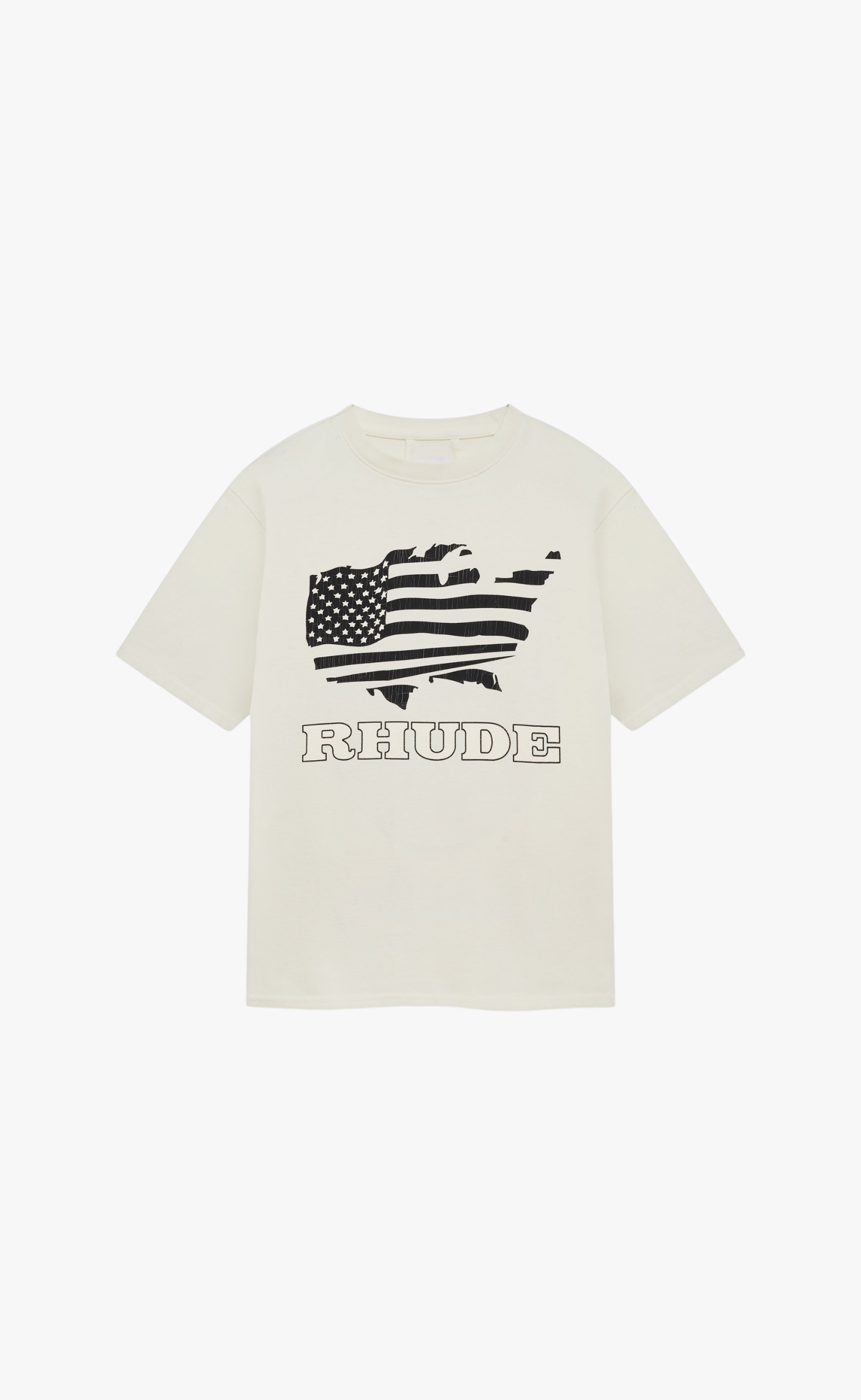 RHUDE BANNER VINTAGE WHITE T-SHIRT