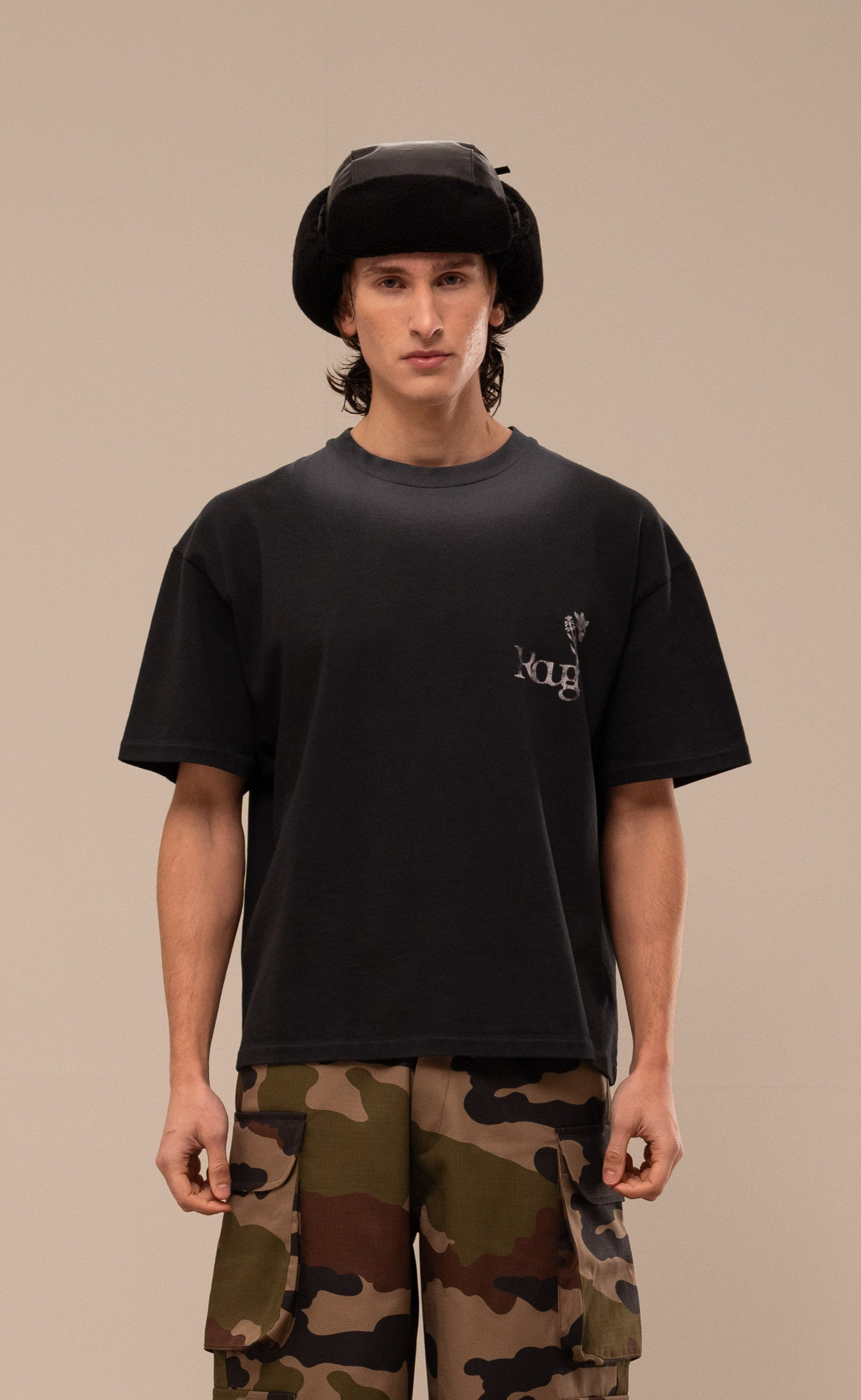 BOTANIC BLACK WASHED T-SHIRT