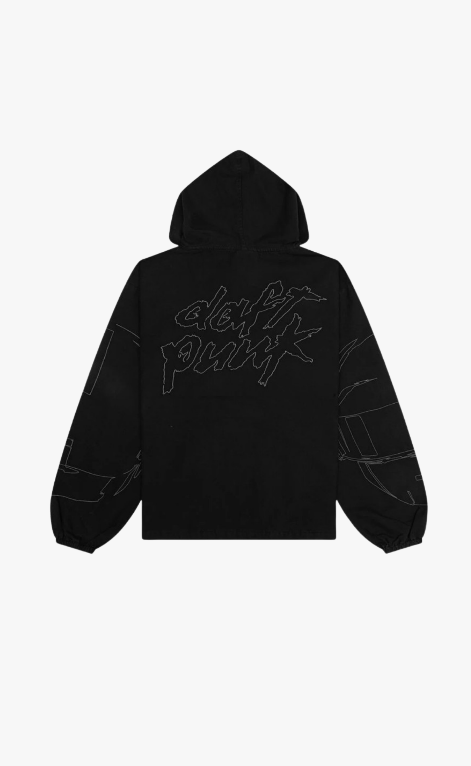 DIGITAL ZIP PONCHO BLACK HOODIE