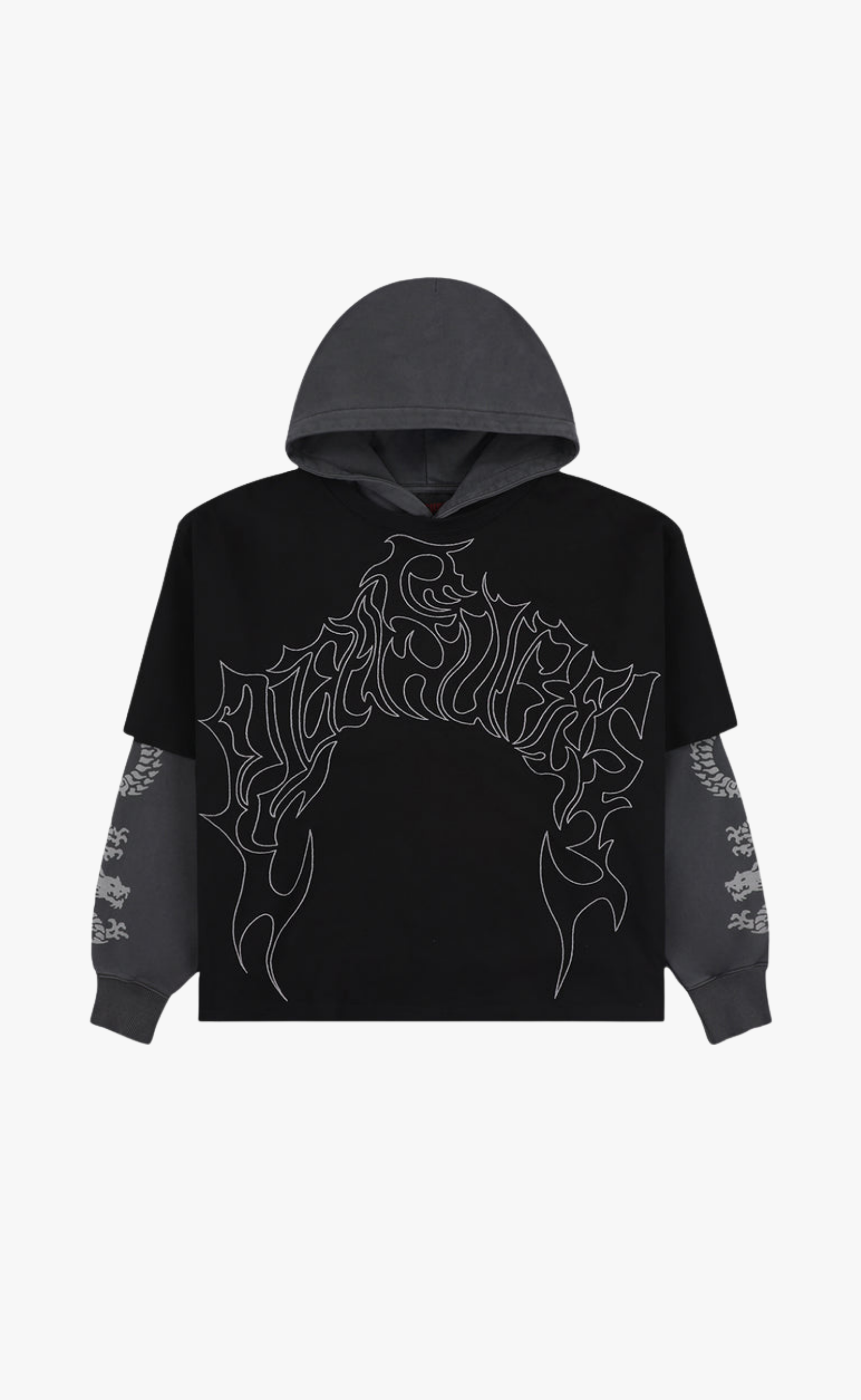 DRAGON LAYERED BLACK HOODIE