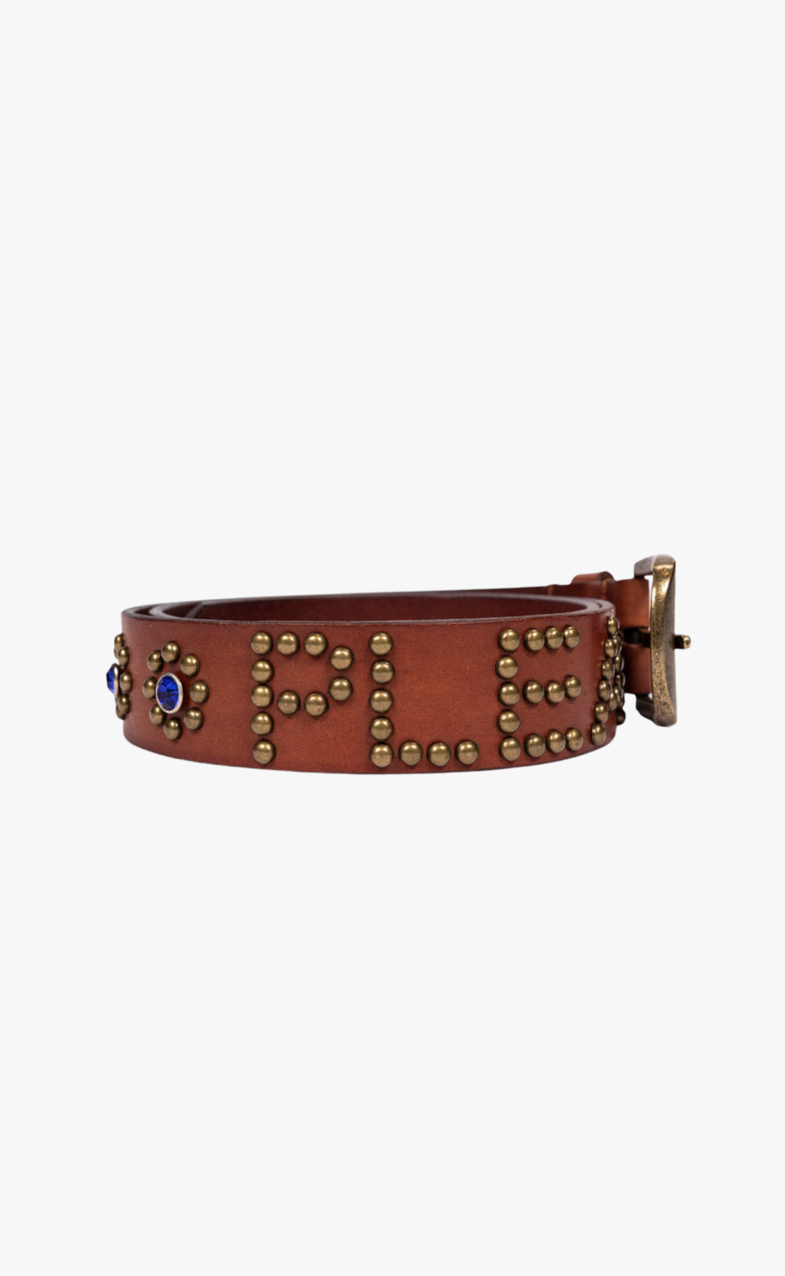 STUDDED BROWN BELT