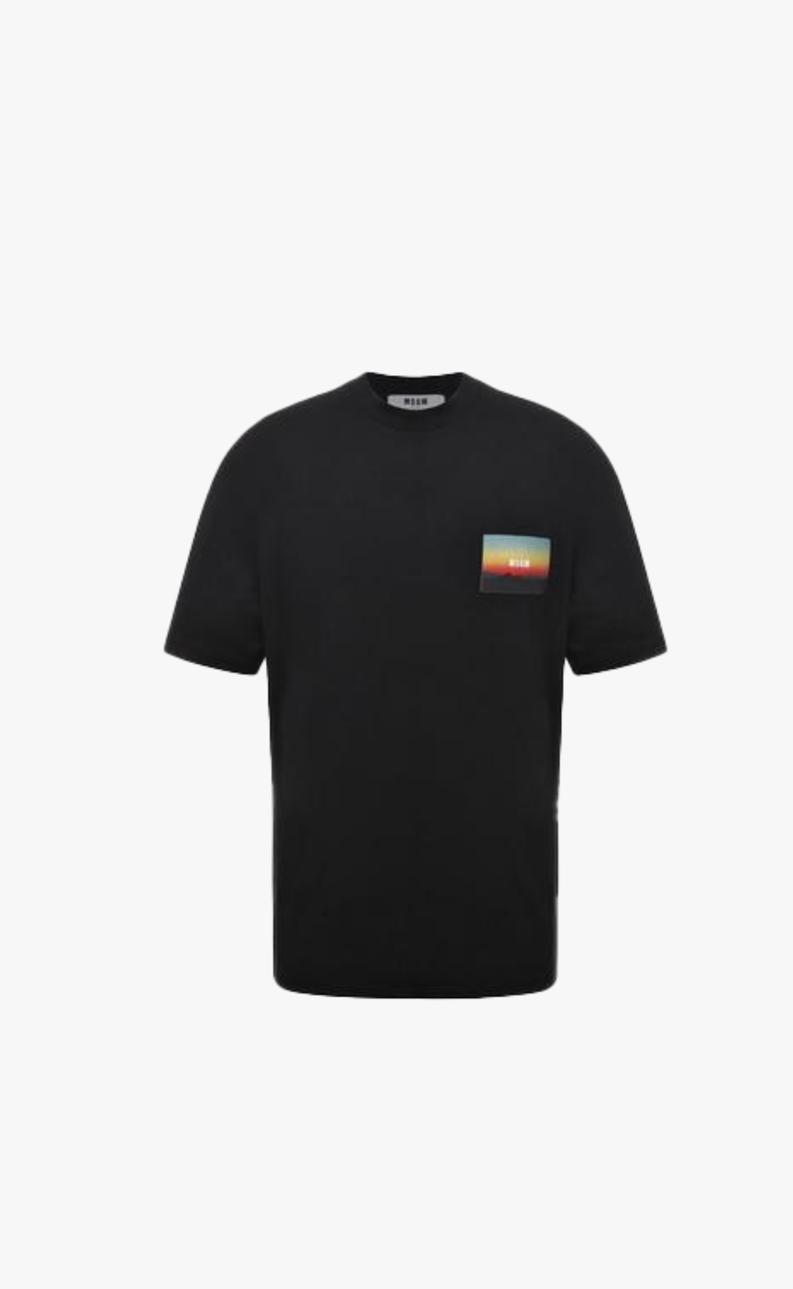 T-SHIRT WITH APPLIED SUNSET PATCH BLACK T-SHIRT