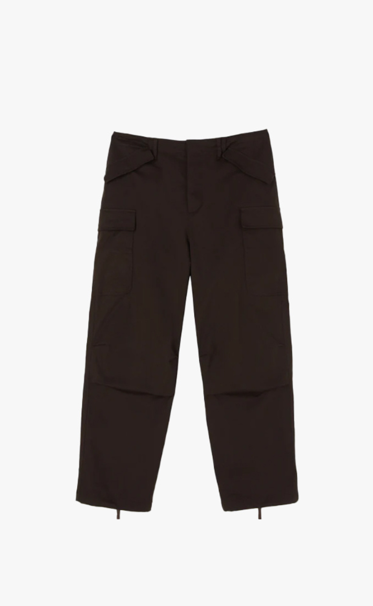 GABARDINE COTTON CARGO BLACK PANTS