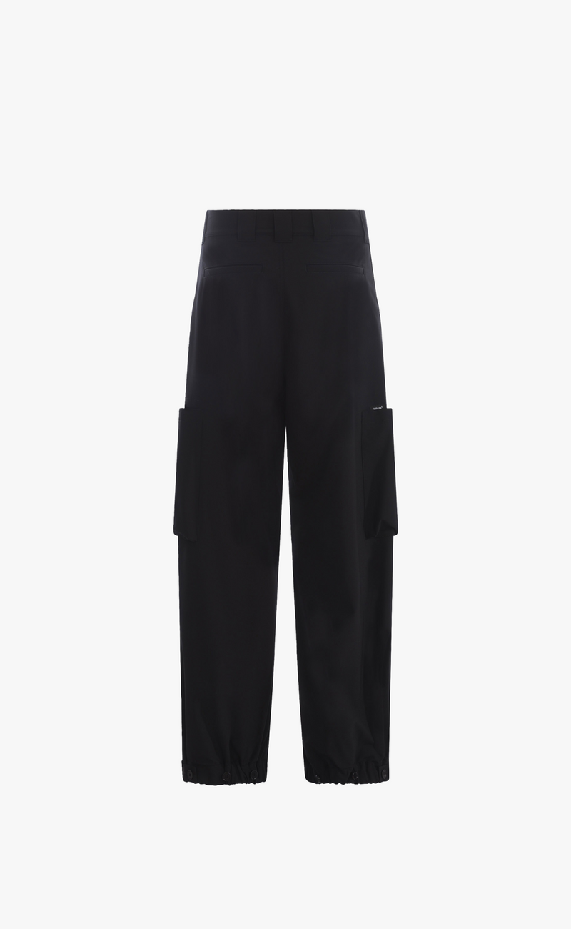 WOOL SUITING WORKWEAR BLACK PANTS