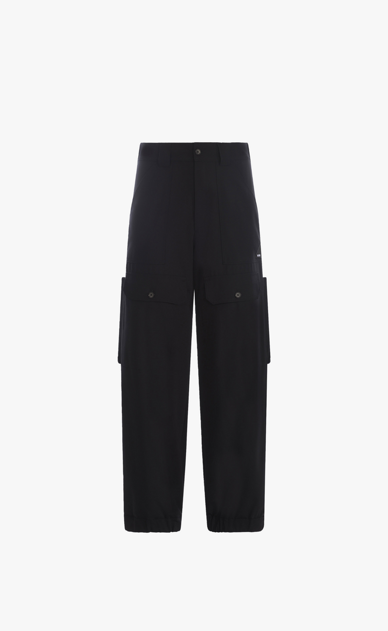 WOOL SUITING WORKWEAR BLACK PANTS