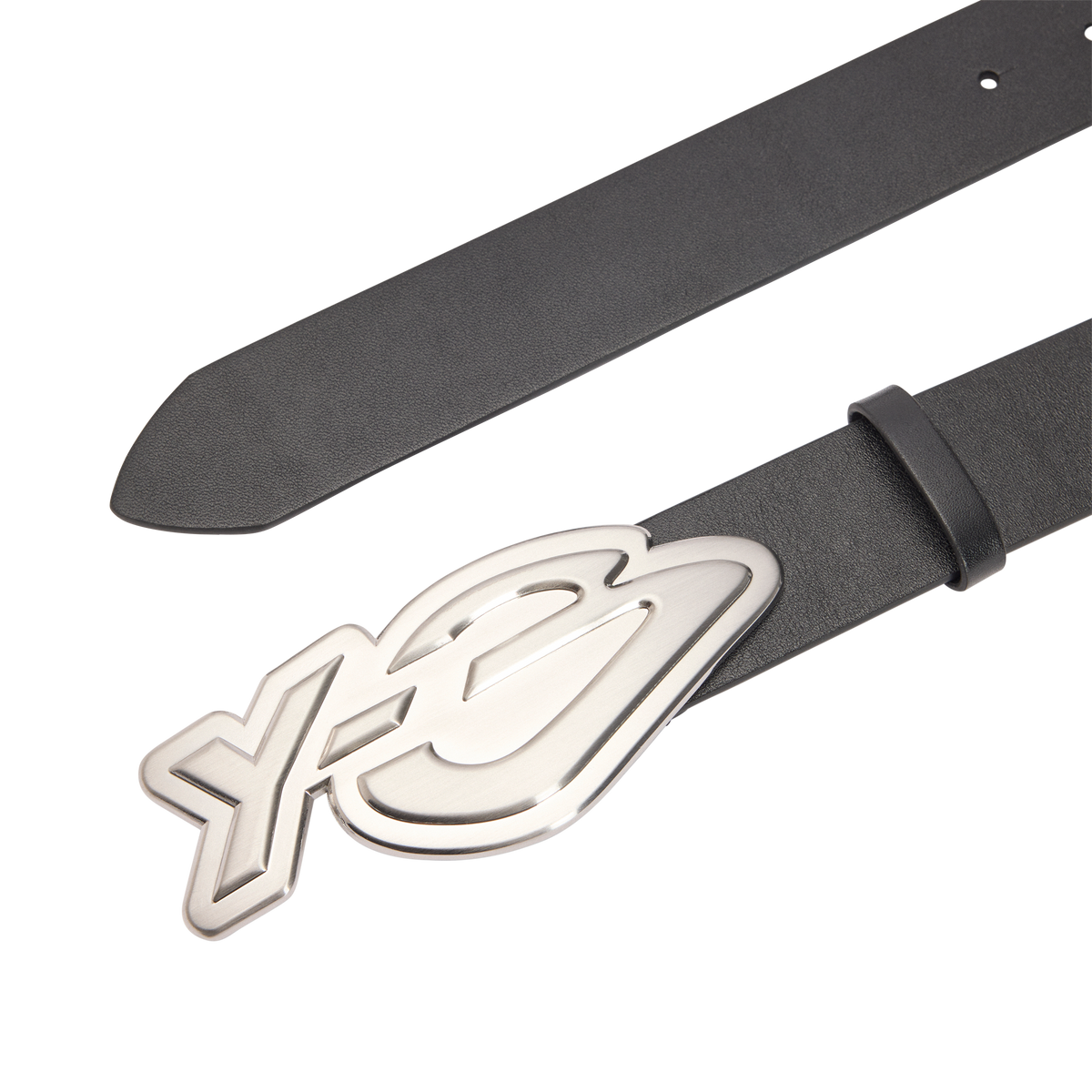 Y-3 LEATHER GRAPHIC LOGO BLACK BELT