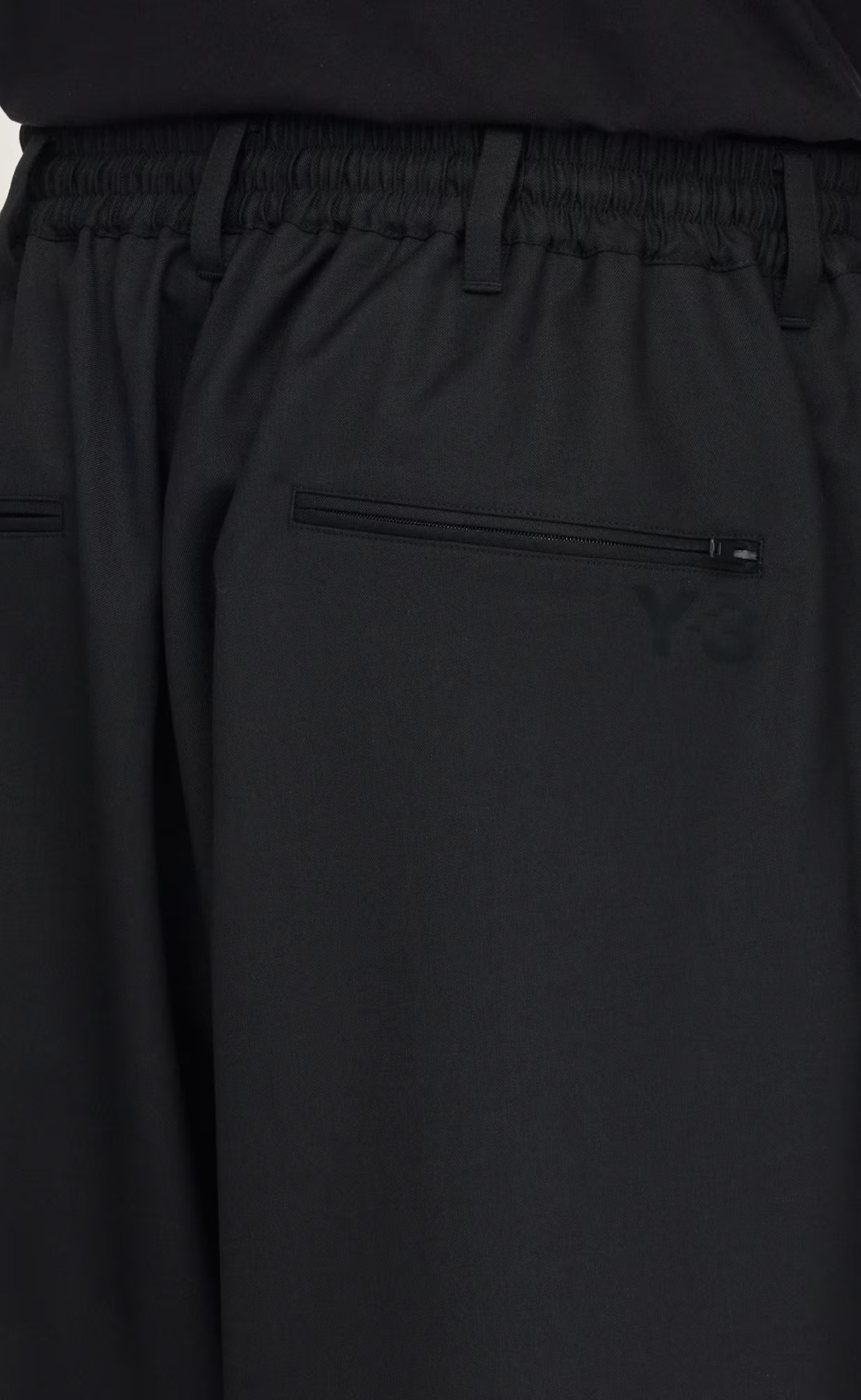 REFINED WOOL STRAIGHT LEG BLACK PANTS